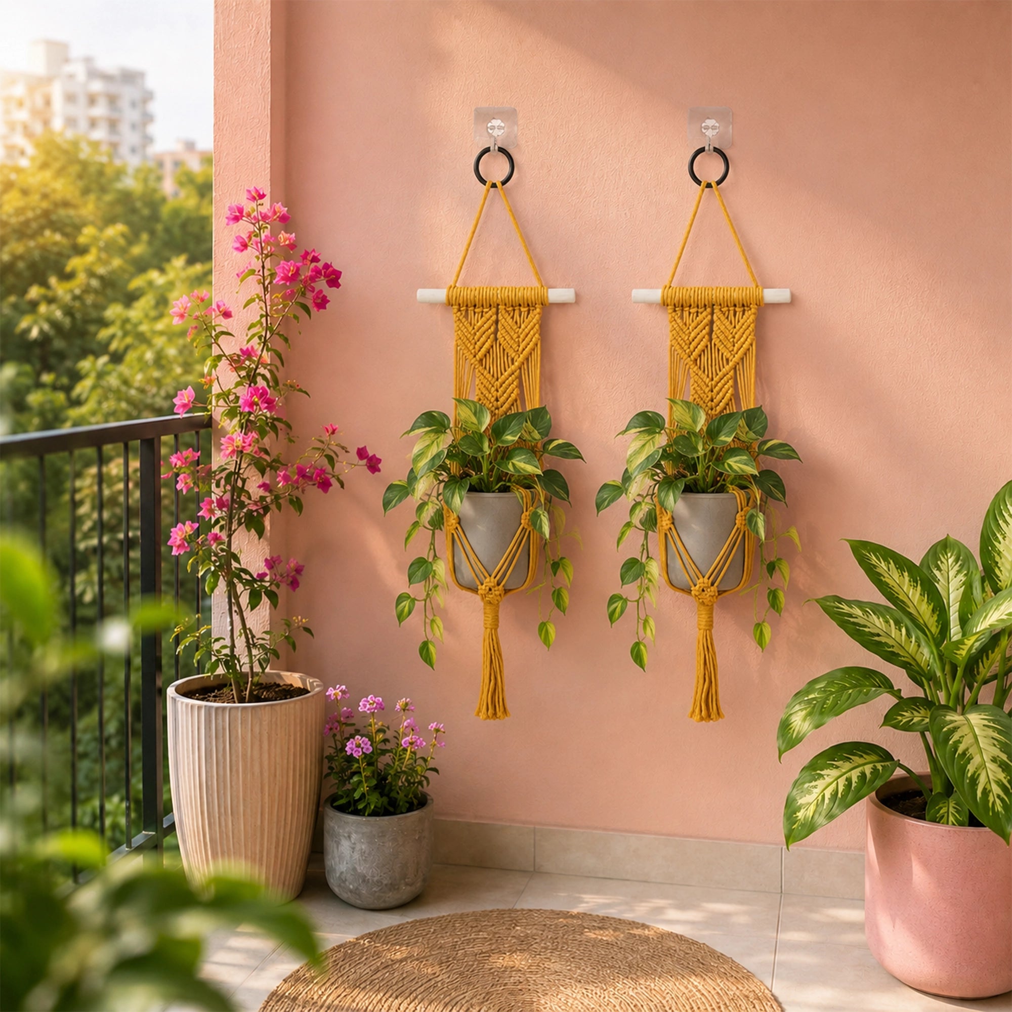 Urban Plant Mustard Bliss Macrame Plant Hanger