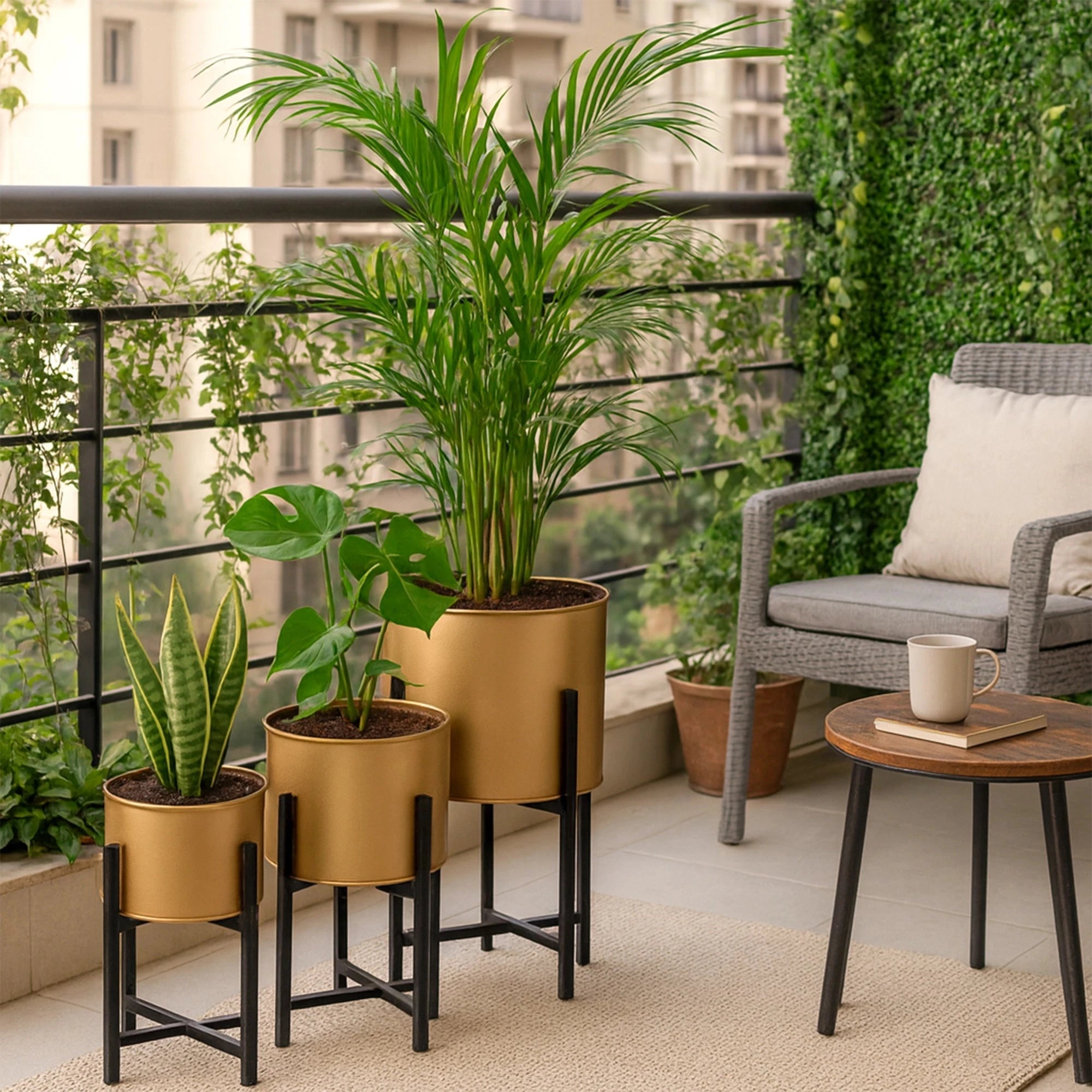 Scandinavian Planters - (Set of 3) Metal Planter Urban Plant