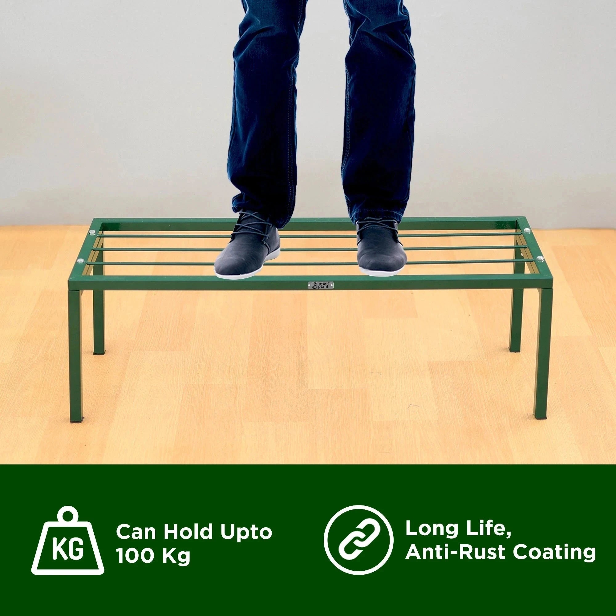 Urban Plant Apollo Metal Plant Stand for Garden (Green - Set of 2) Metal Stand Urban Plant