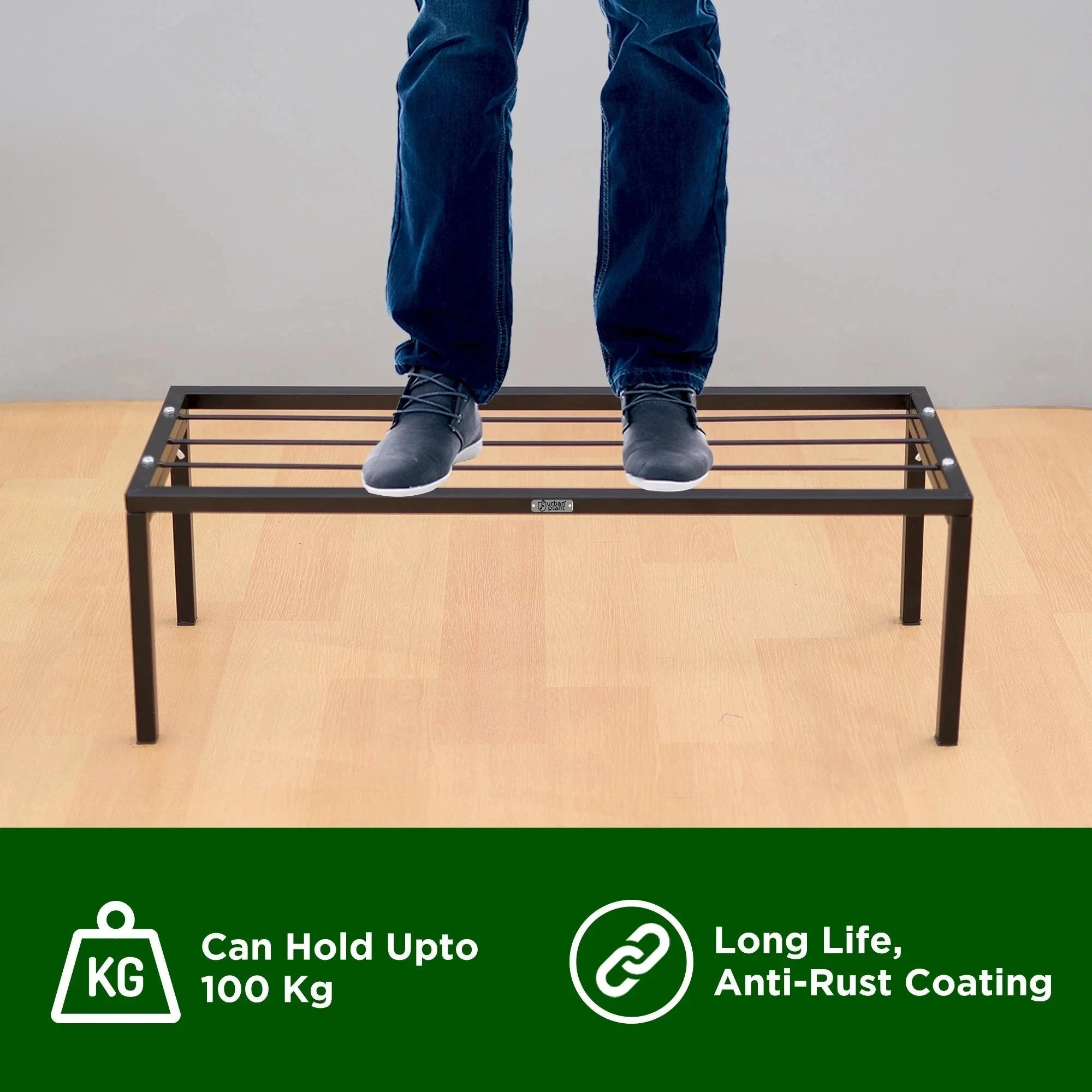 Urban Plant Apollo Metal Plant Stand for Garden (Black - Set of 4) Metal Stand Urban Plant