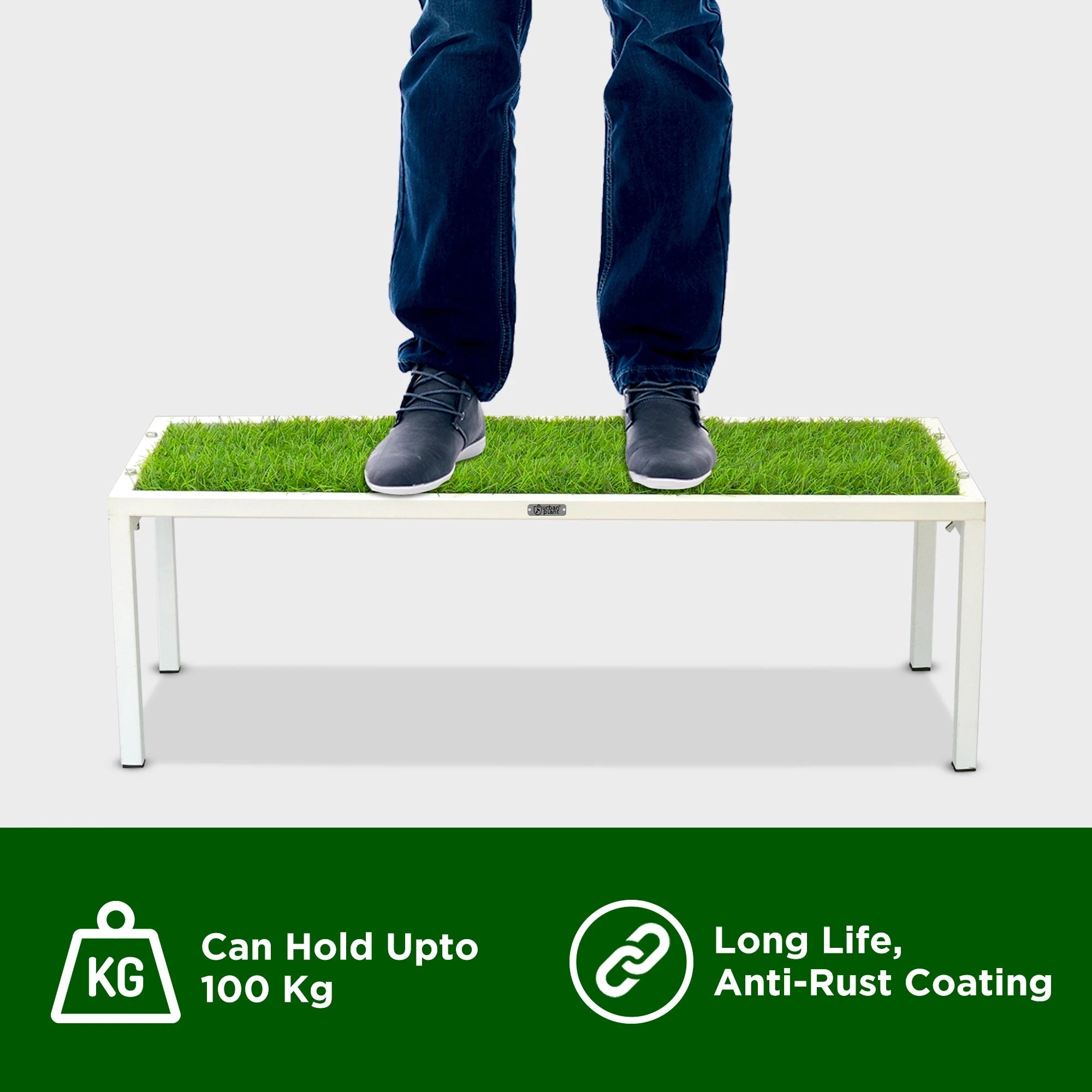 Urban Plant Apollo Plant Stand with Green Grass (White – Set of 1) Plant Stand Urban Plant