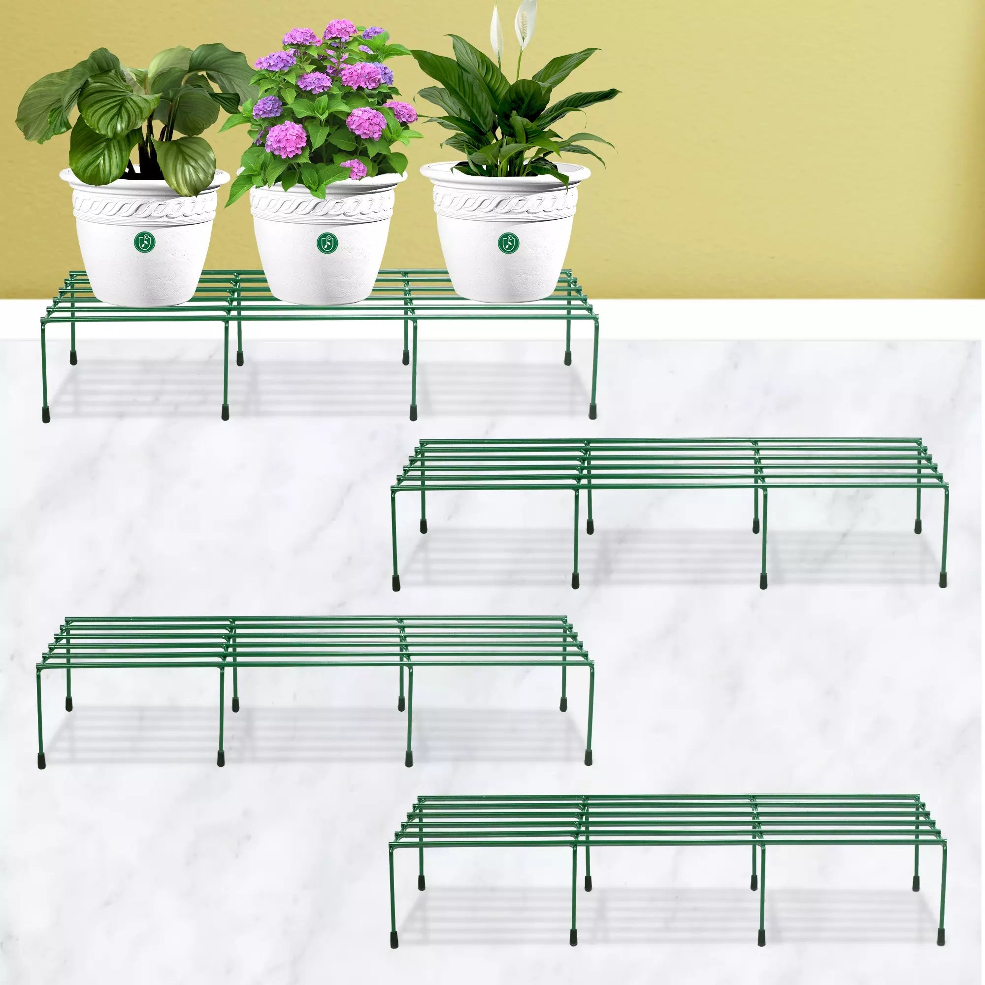 Comrade Metal Planter/Pot Stand for Garden - Green Metal Stand Urban Plant 4