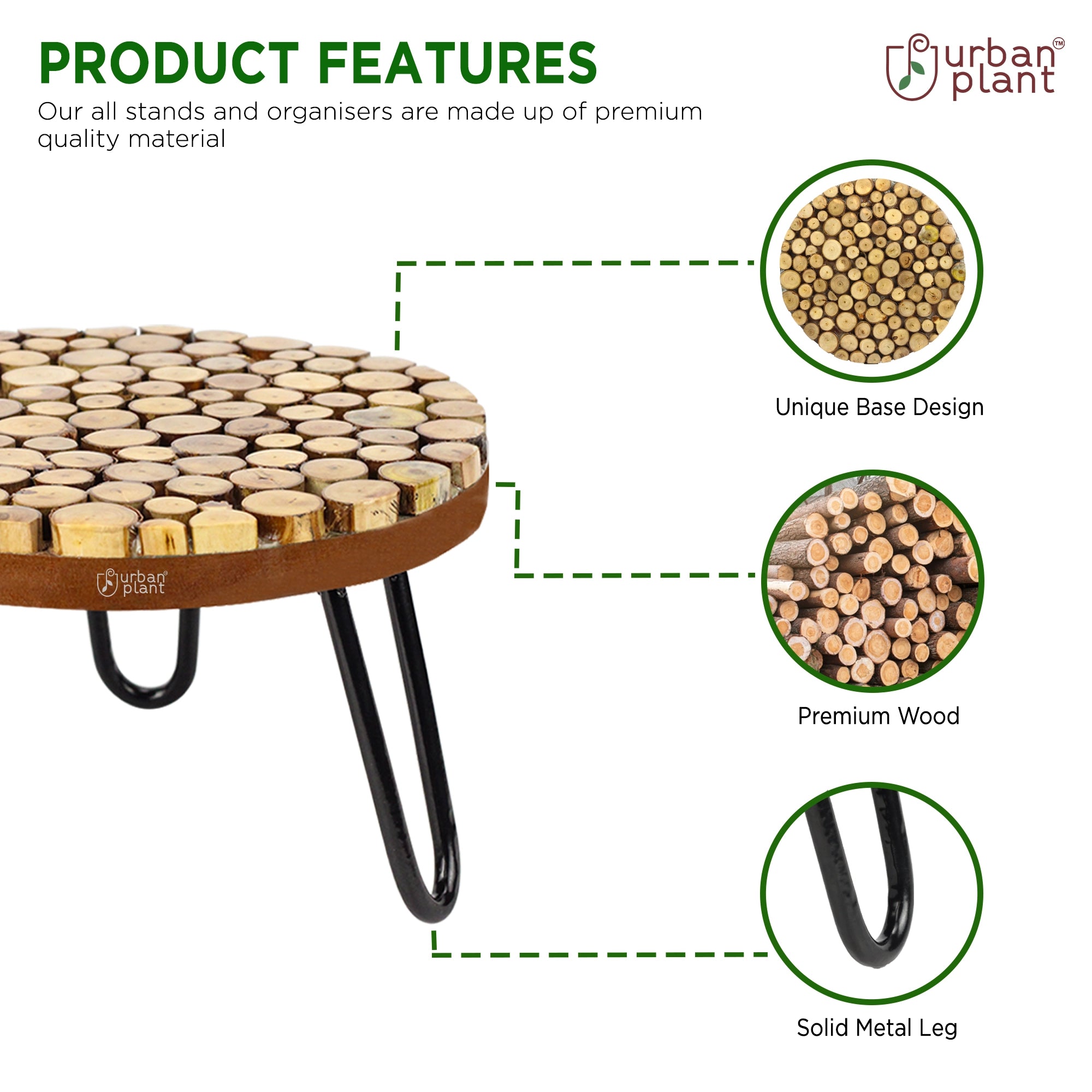 Urban Plant Verdura Wooden Stand for Plant | Pack of 2 Urban Plant