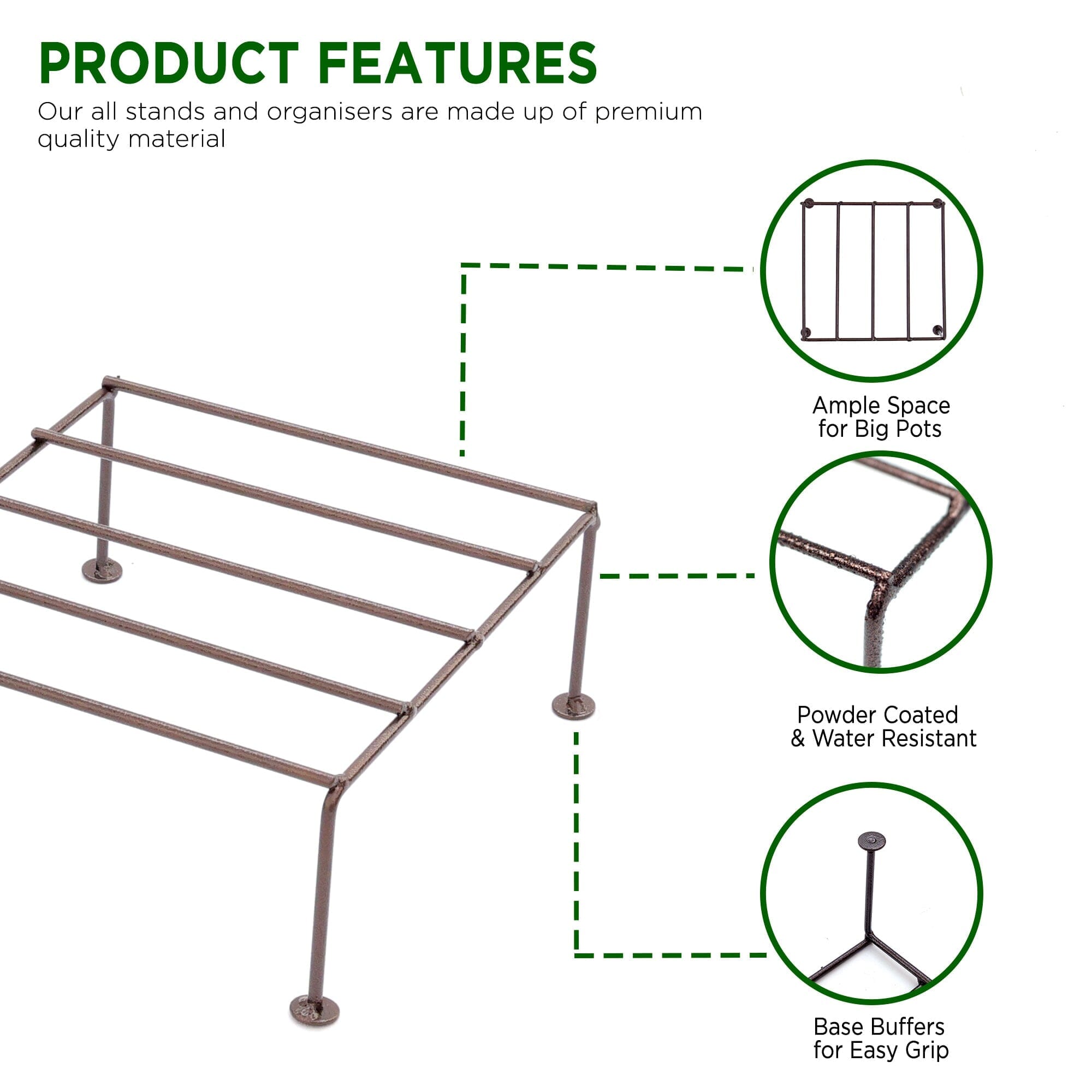 Urban Plant Titanium Stand (Set of 6 - Brown) Metal Stand Urban Plant