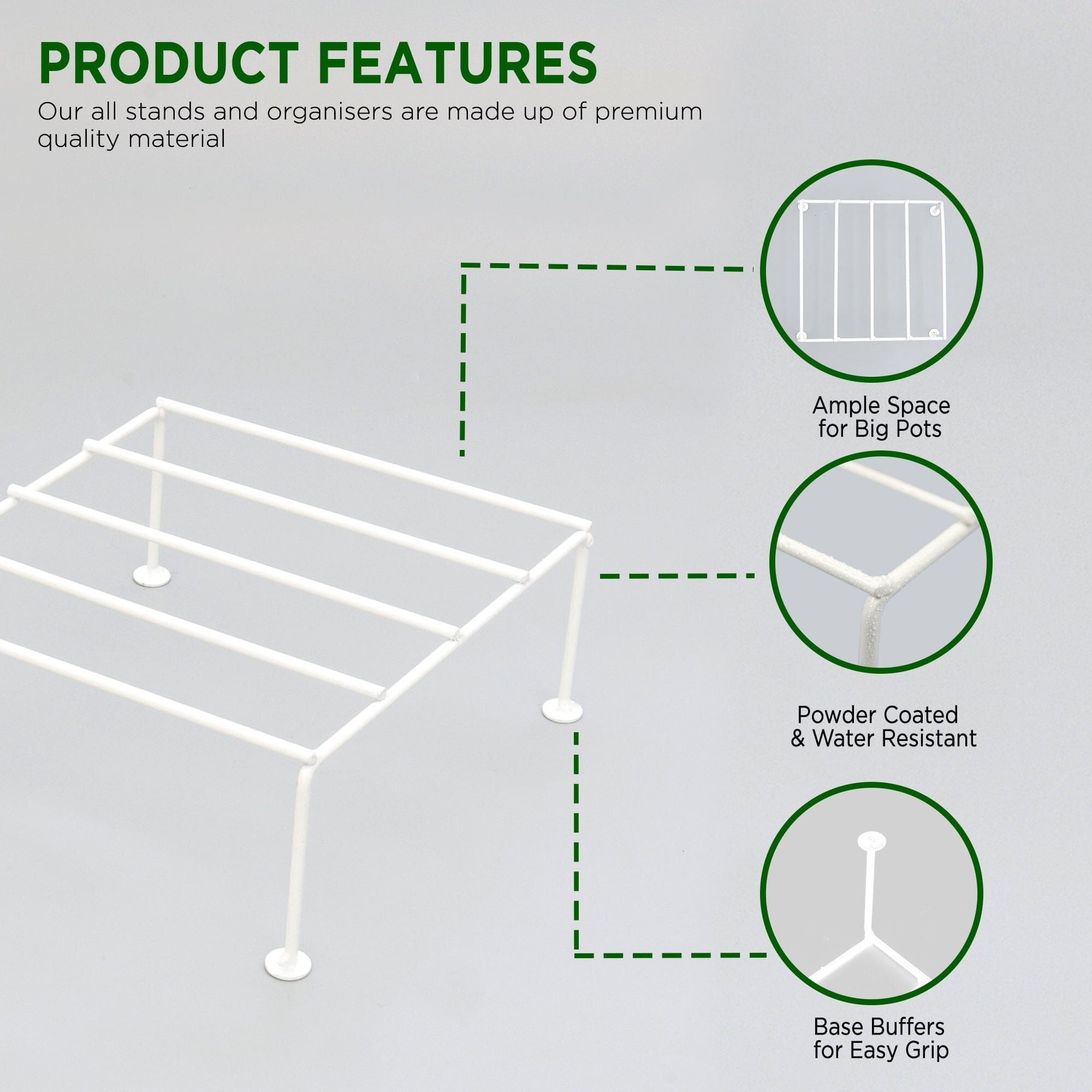 Urban Plant Titanium Stand (Set of 6 - White) Metal Stand Urban Plant