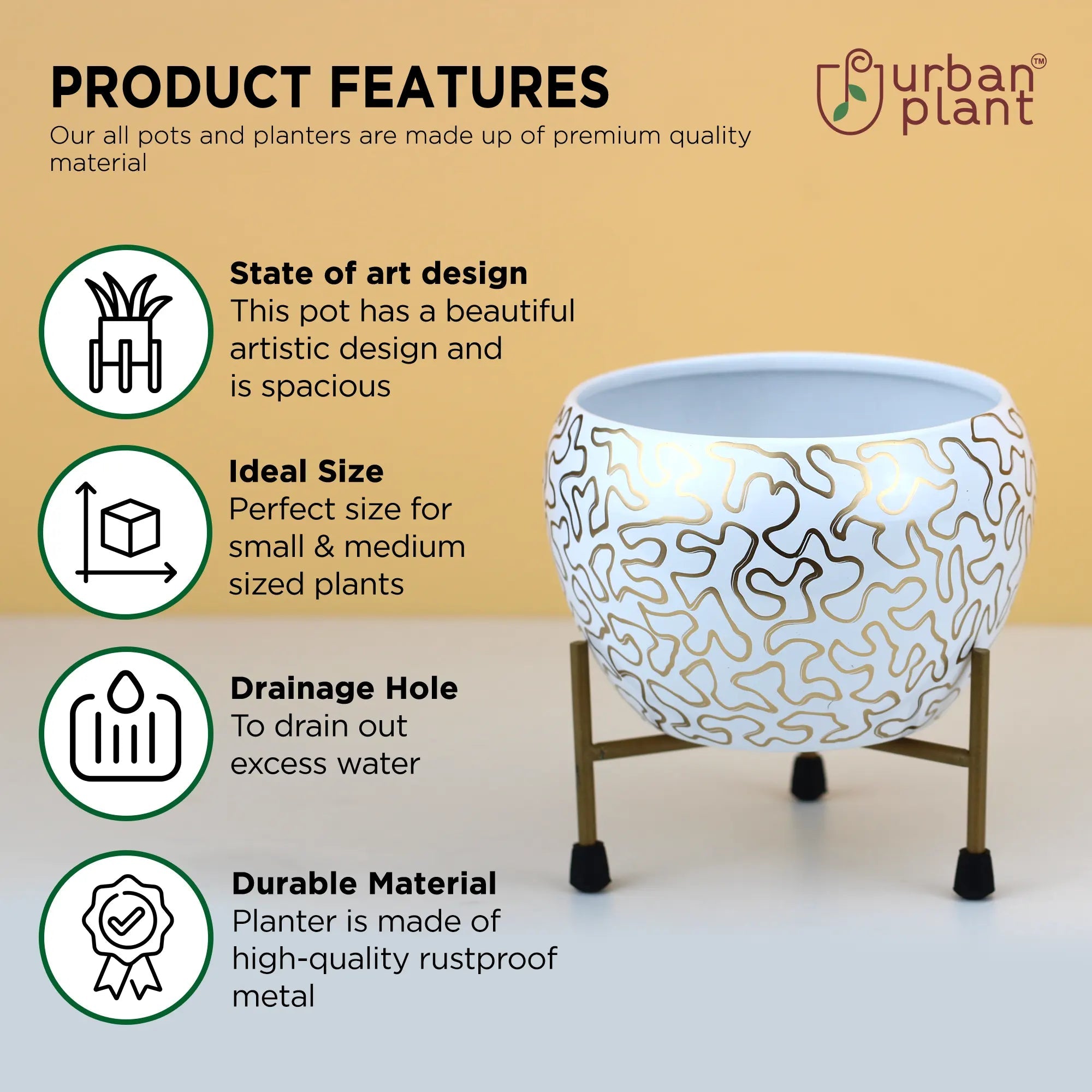 Apple on the Table Designer Metal Pot Metal Planter Urban Plant