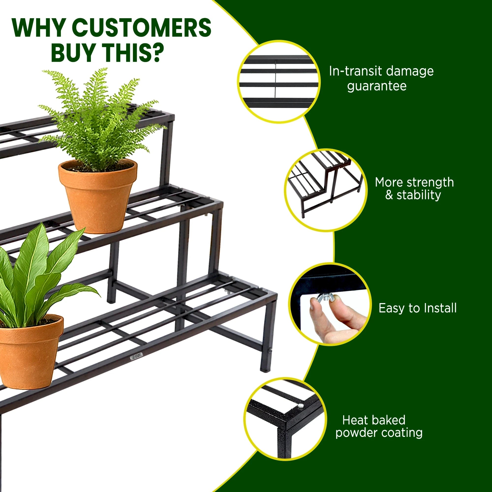 Urban Plant Heavy Duty 3 Step Planter Pot Stand Metal Stand Urban Plant