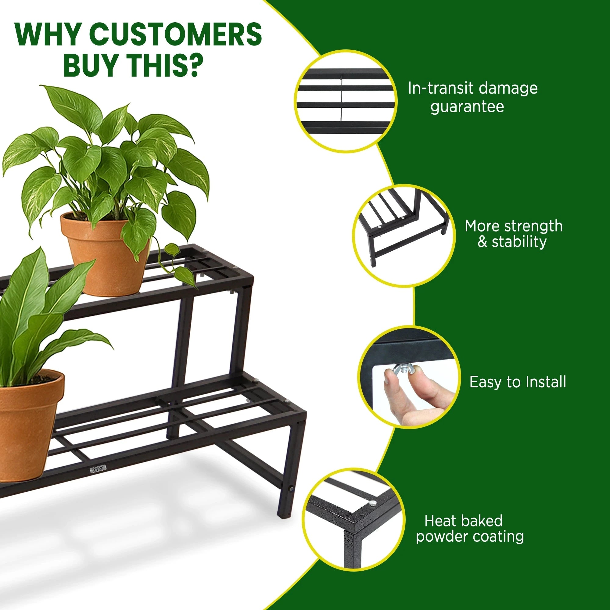 Urban Plant Heavy Duty 2 Step Planter Pot Stand Metal Stand Urban Plant