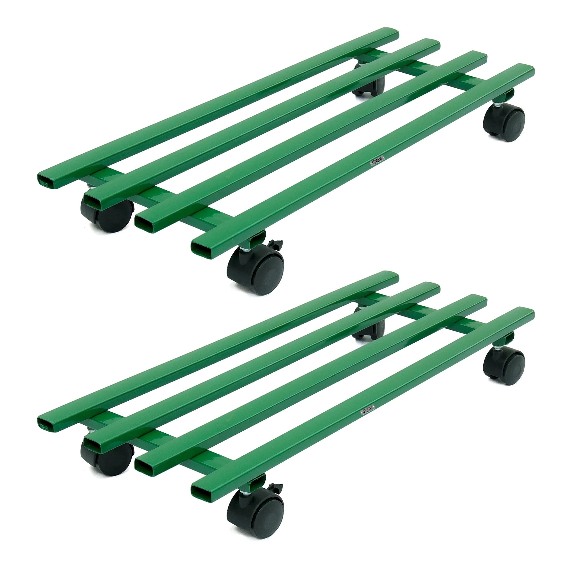 Urban Plant Rectangular Caddy with Wheel Rolling Plant Stand (Green - Set of 2) Metal Stand Urban Plant