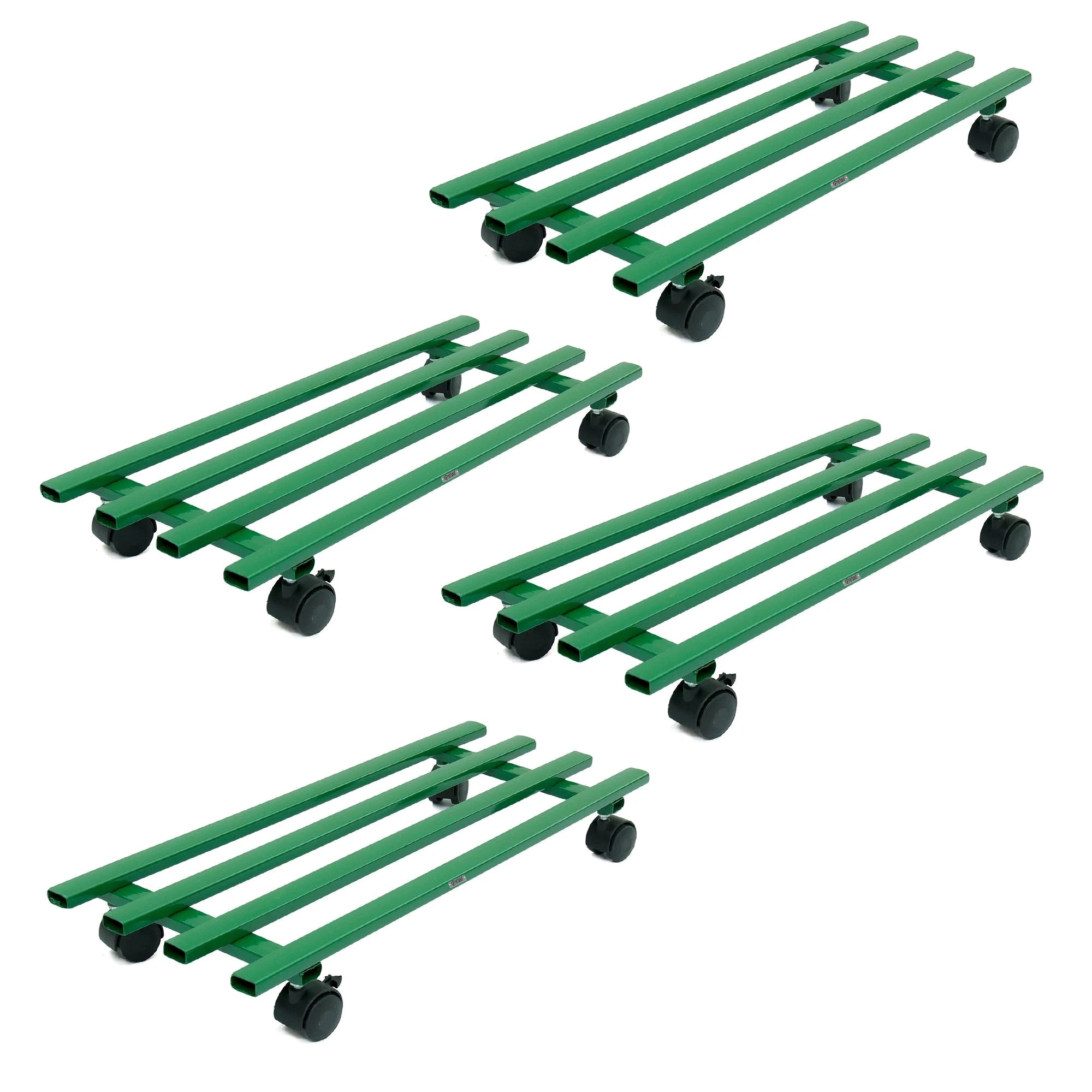 Urban Plant Rectangular Caddy with Wheel Rolling Plant Stand (Green - Set of 4) Metal Stand Urban Plant