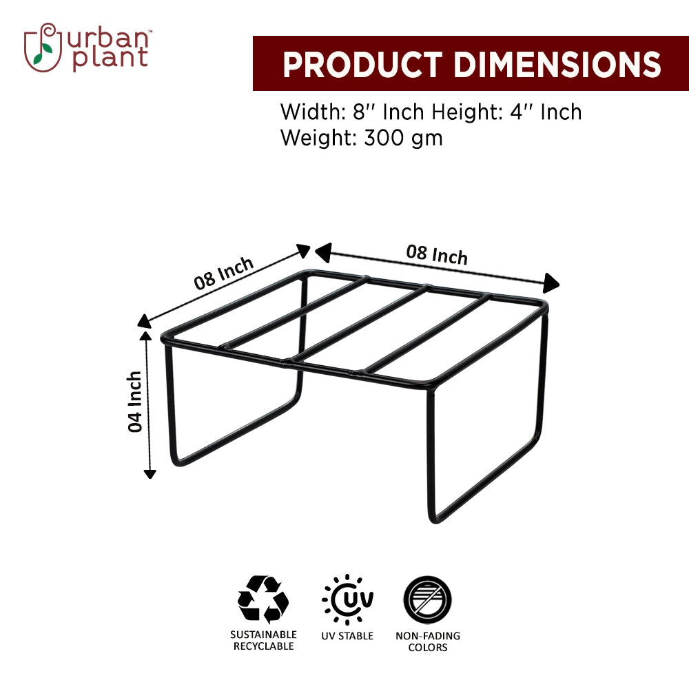 Urban Plant Durable Easy Pot Stand Square | Garden Accessories | Planter Stand for Balcony - 1174 Metal Stand Urban Plant