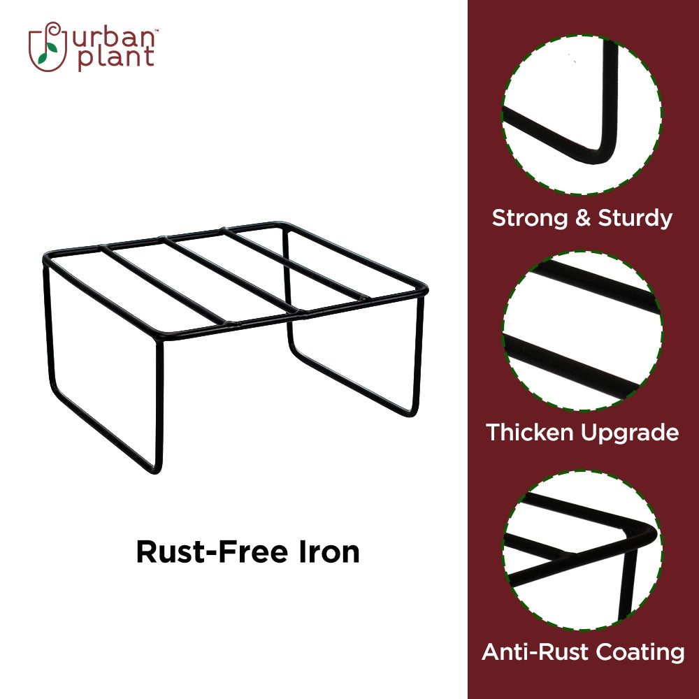 Urban Plant Durable Easy Pot Stand Square | Garden Accessories | Planter Stand for Balcony - 1174 Metal Stand Urban Plant