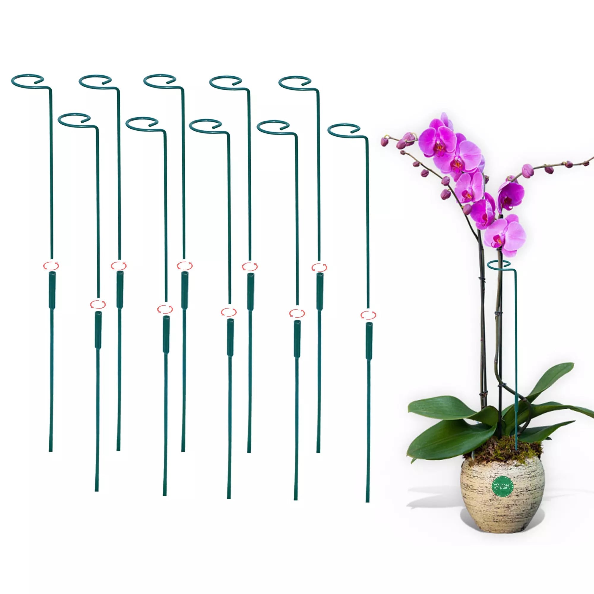 Garden Stakes - Metal Plant Support Sticks Gardening Accessories Urban Plant Pack of 10 32 Inch