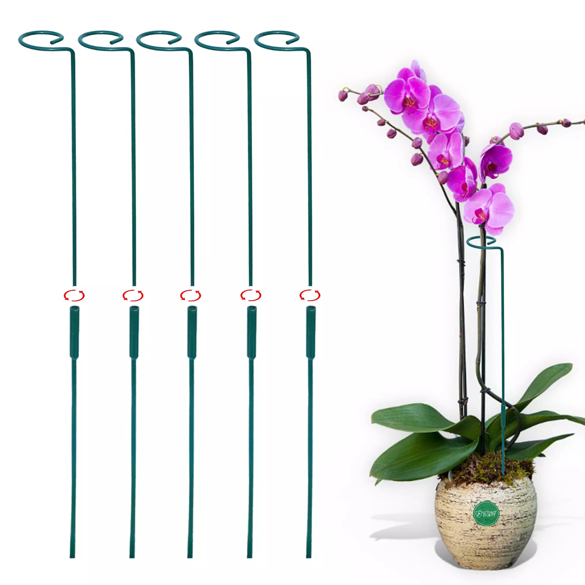 Garden Stakes - Metal Plant Support Sticks Gardening Accessories Urban Plant Pack of 5 32 Inch