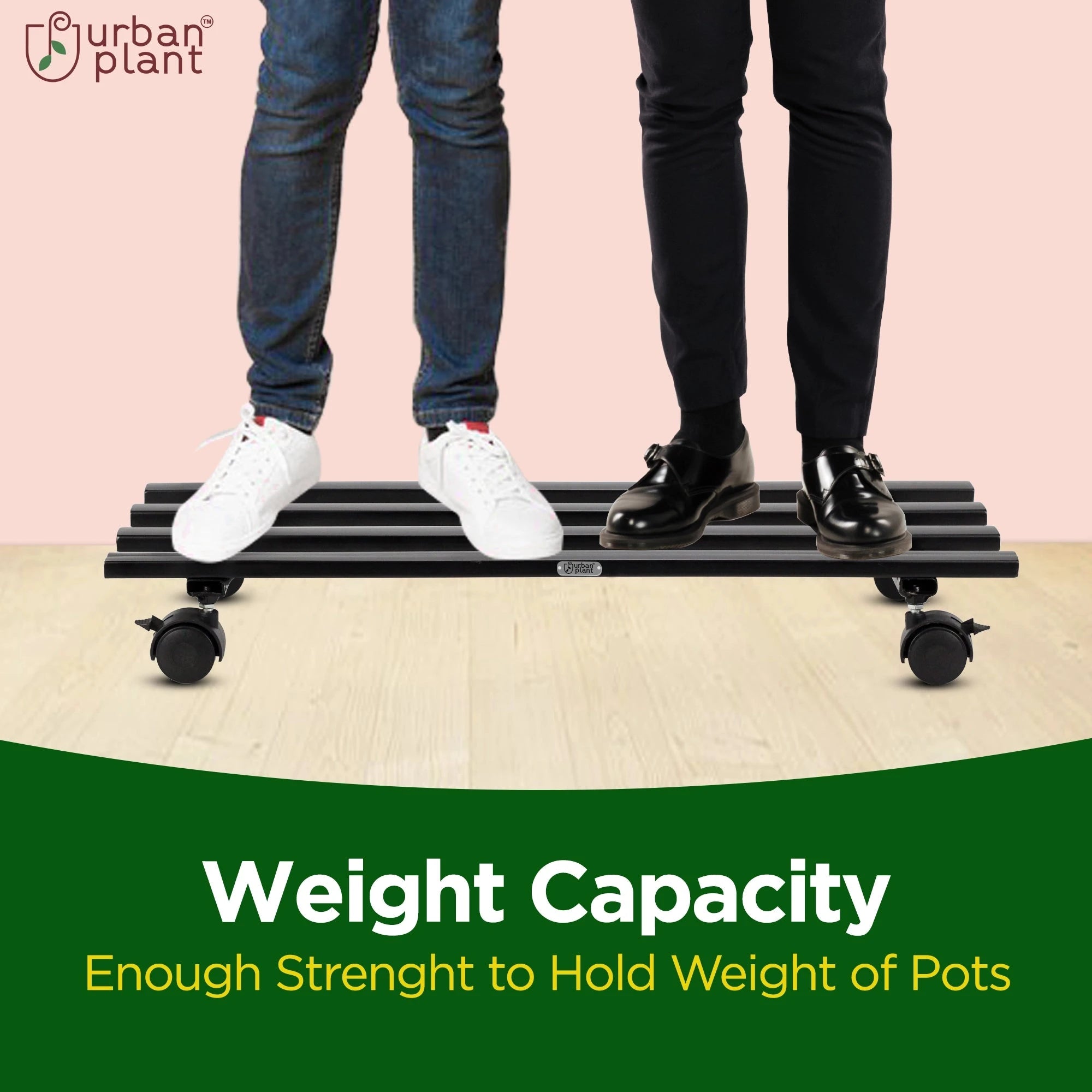 Urban Plant Rectangular Caddy with Wheel Rolling Plant Stand (Set of 4) Urban Plant