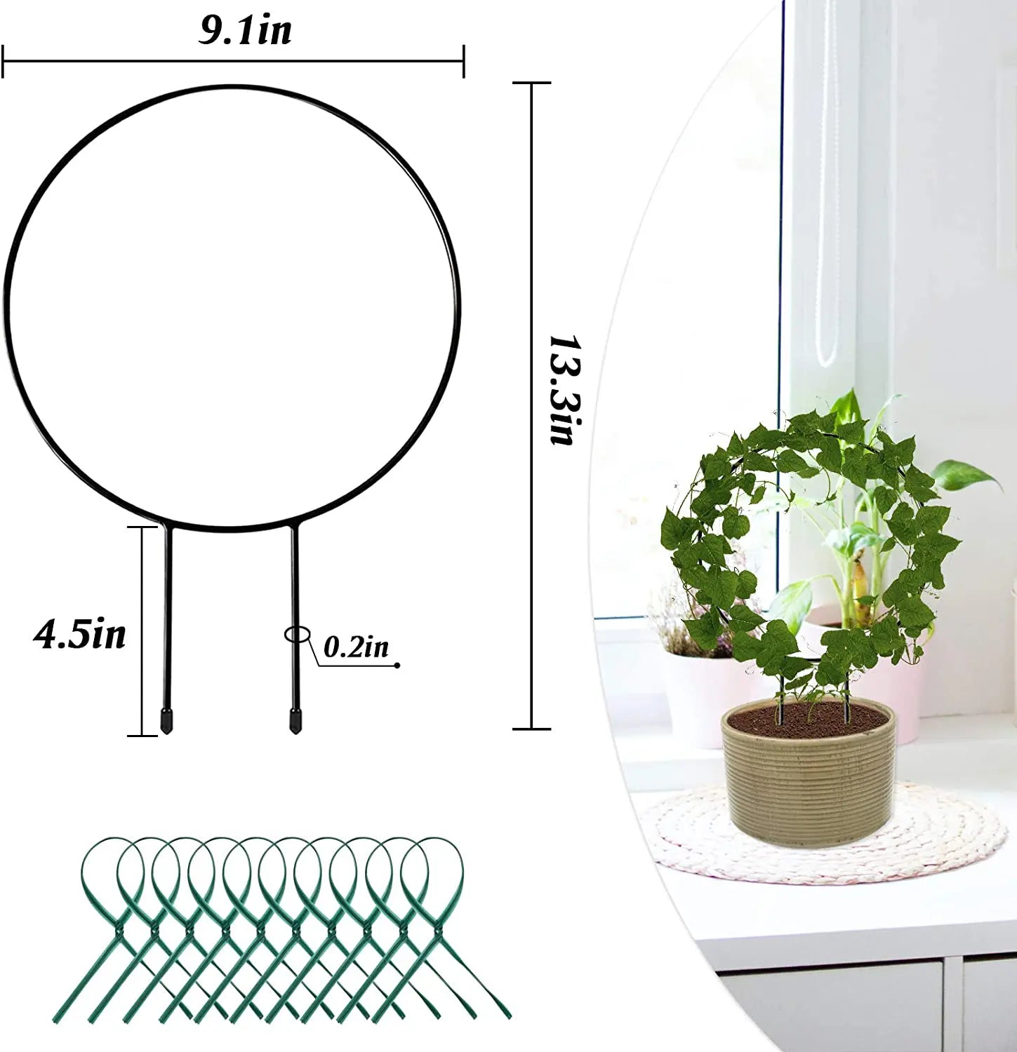 Urban Plant Round Shaped Trellis for Plant Protection and Decoration (Set of 2) Gardening Tools Urban Plant
