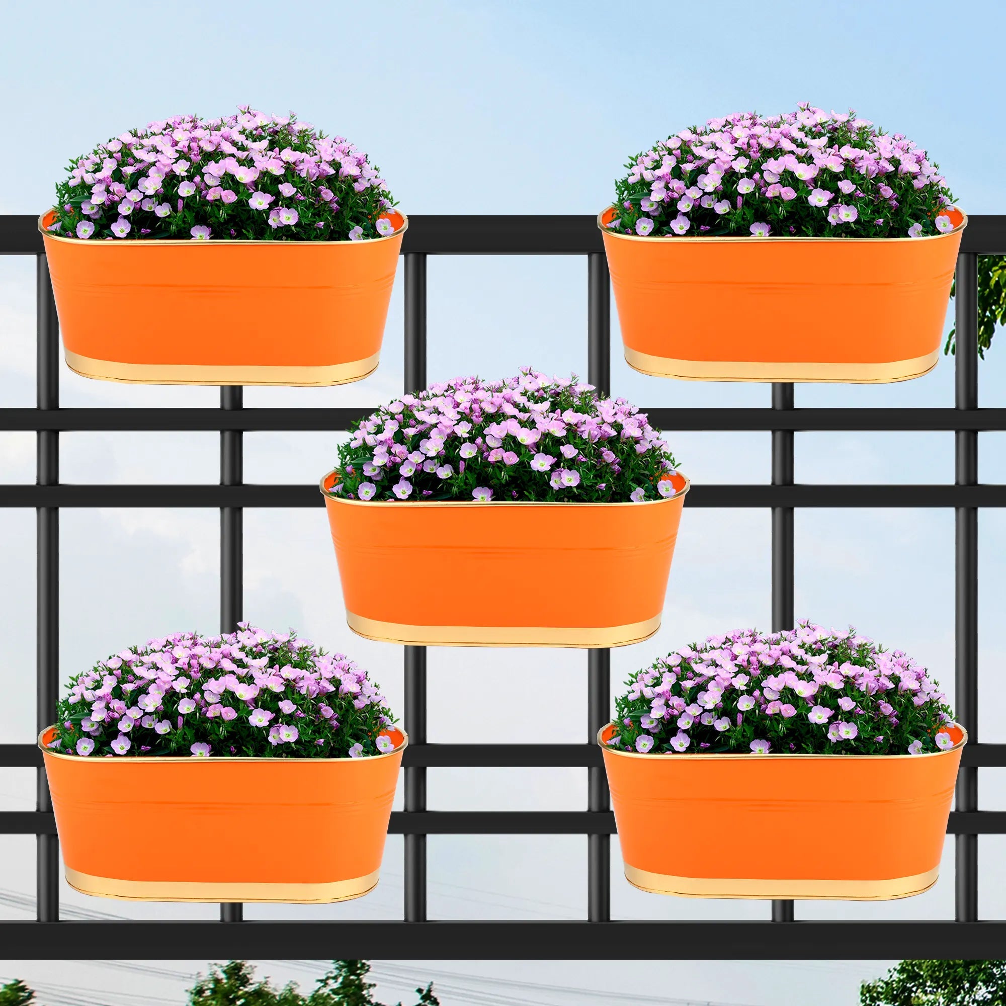 Urban Plant Zephyr Balcony & Railing Planters Urban Plant Orange