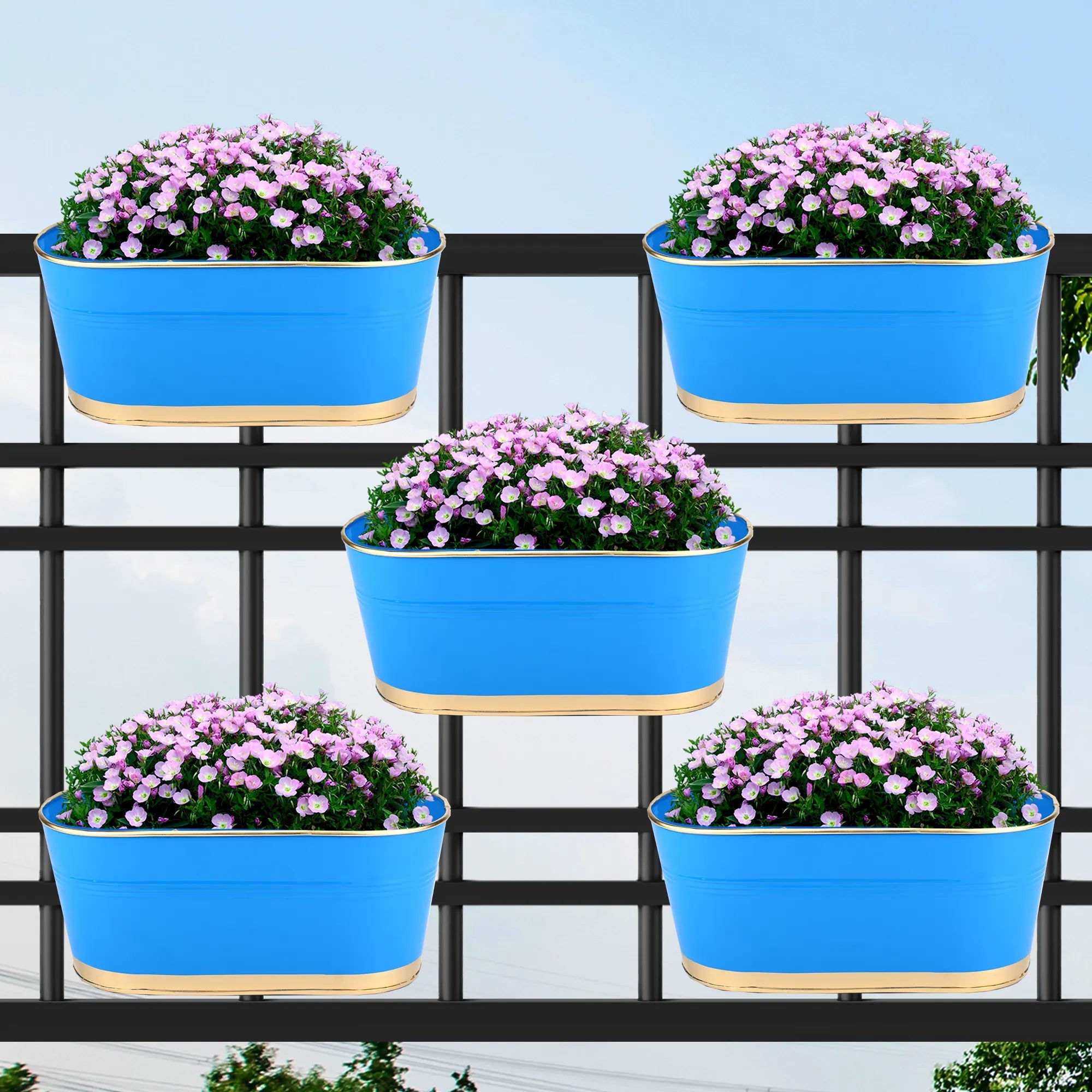 Urban Plant Zephyr Balcony & Railing Planters Urban Plant Blue