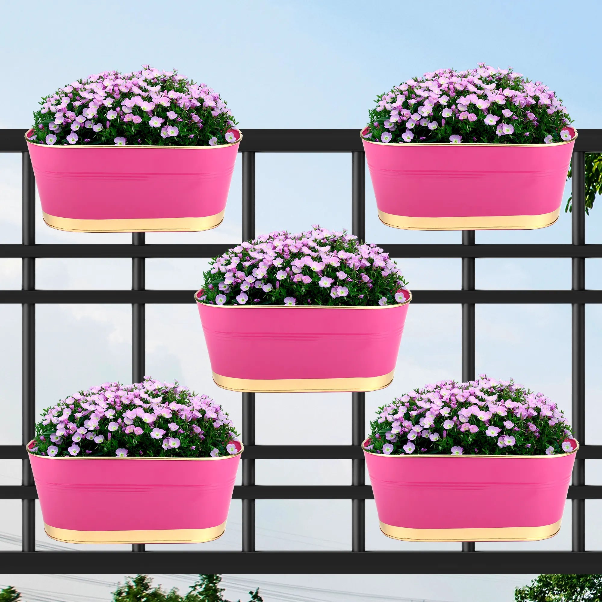 Urban Plant Zephyr Balcony & Railing Planters Urban Plant Pink