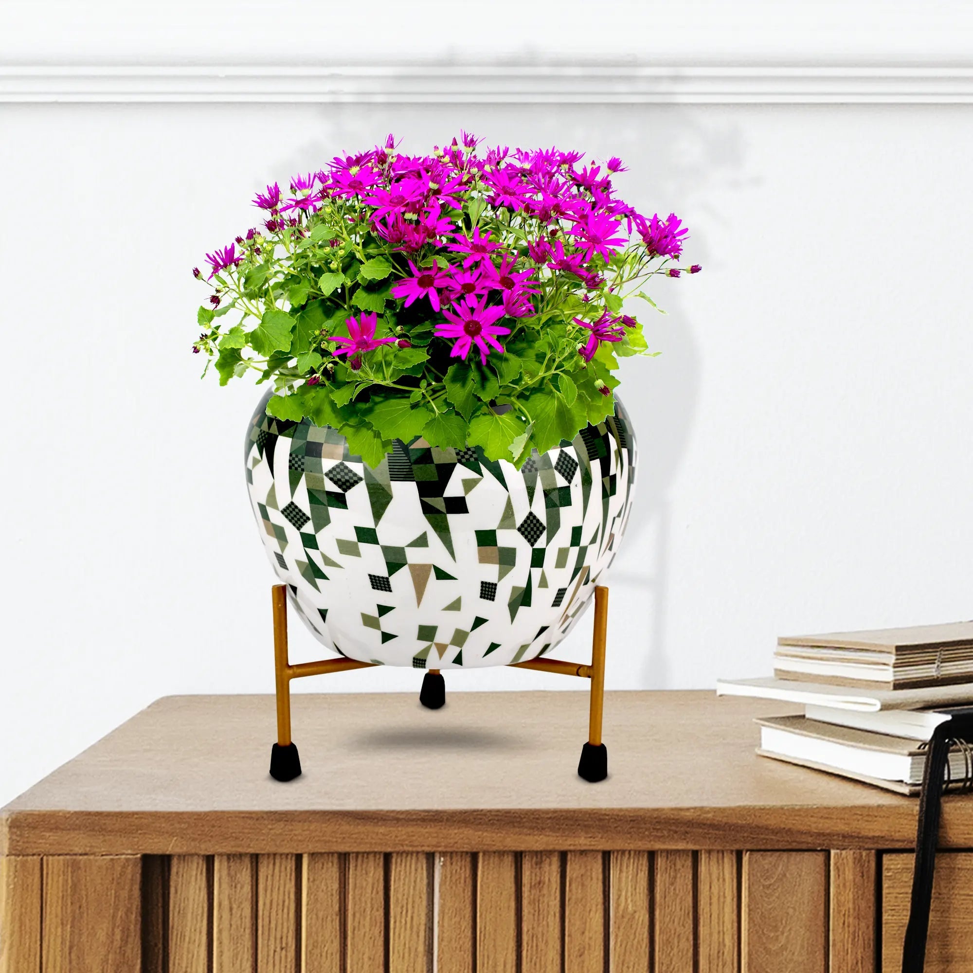 Mystic Bowl Designer Metal Pot - Urban Plant Metal Planter Urban Plant Soothing Green