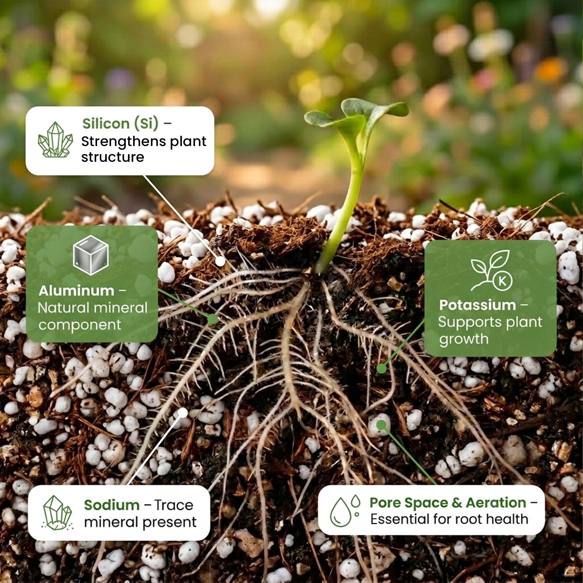 Perlite for Potting Soil Mix Urban Plant 250 Gram after usage in soil 