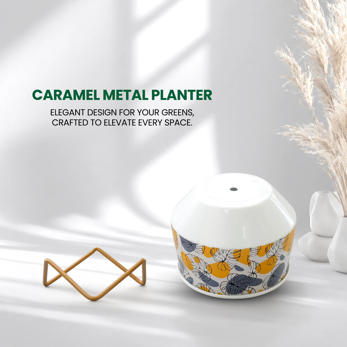 Caramel Metal Planter