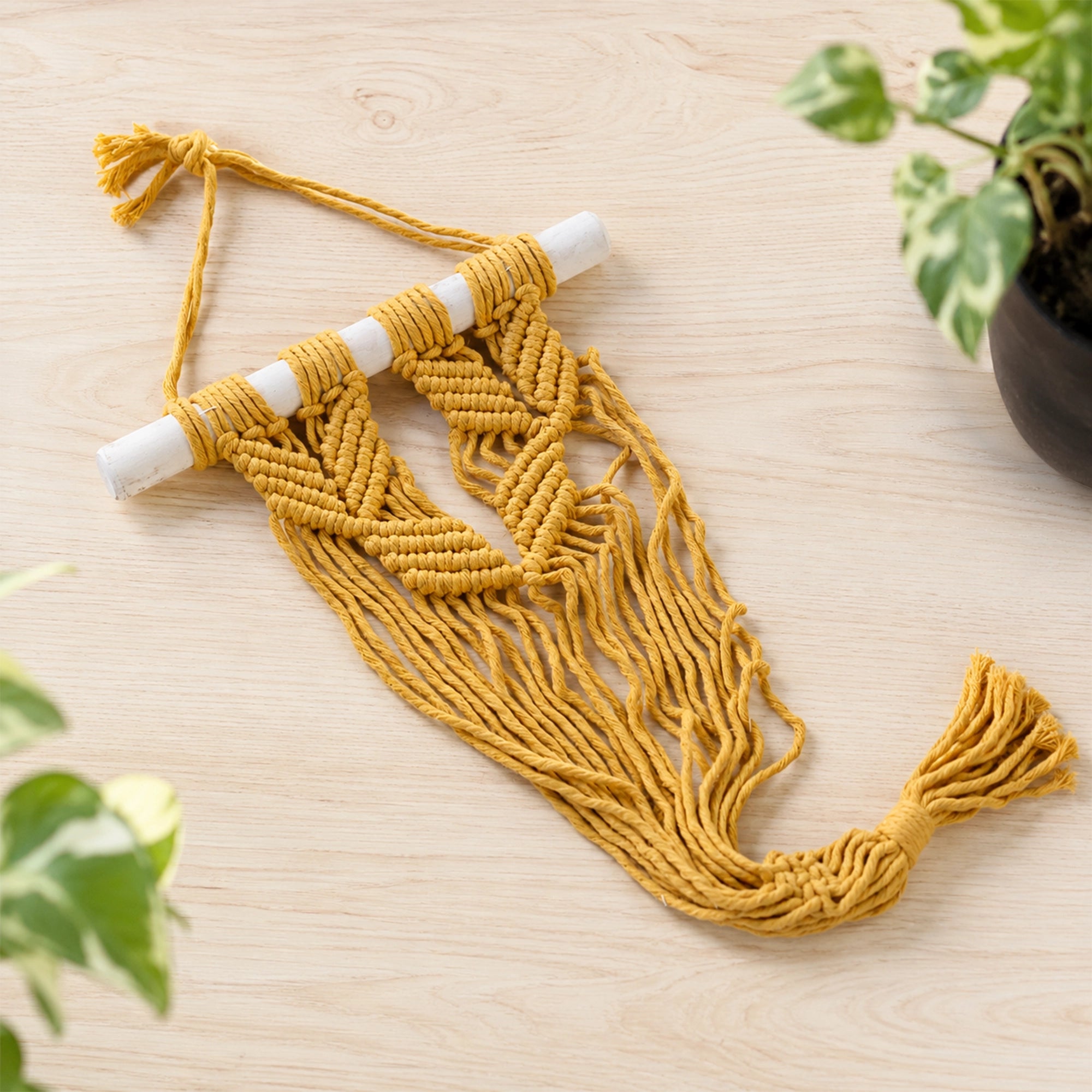 Urban Plant Mustard Bliss Macrame Plant Hanger
