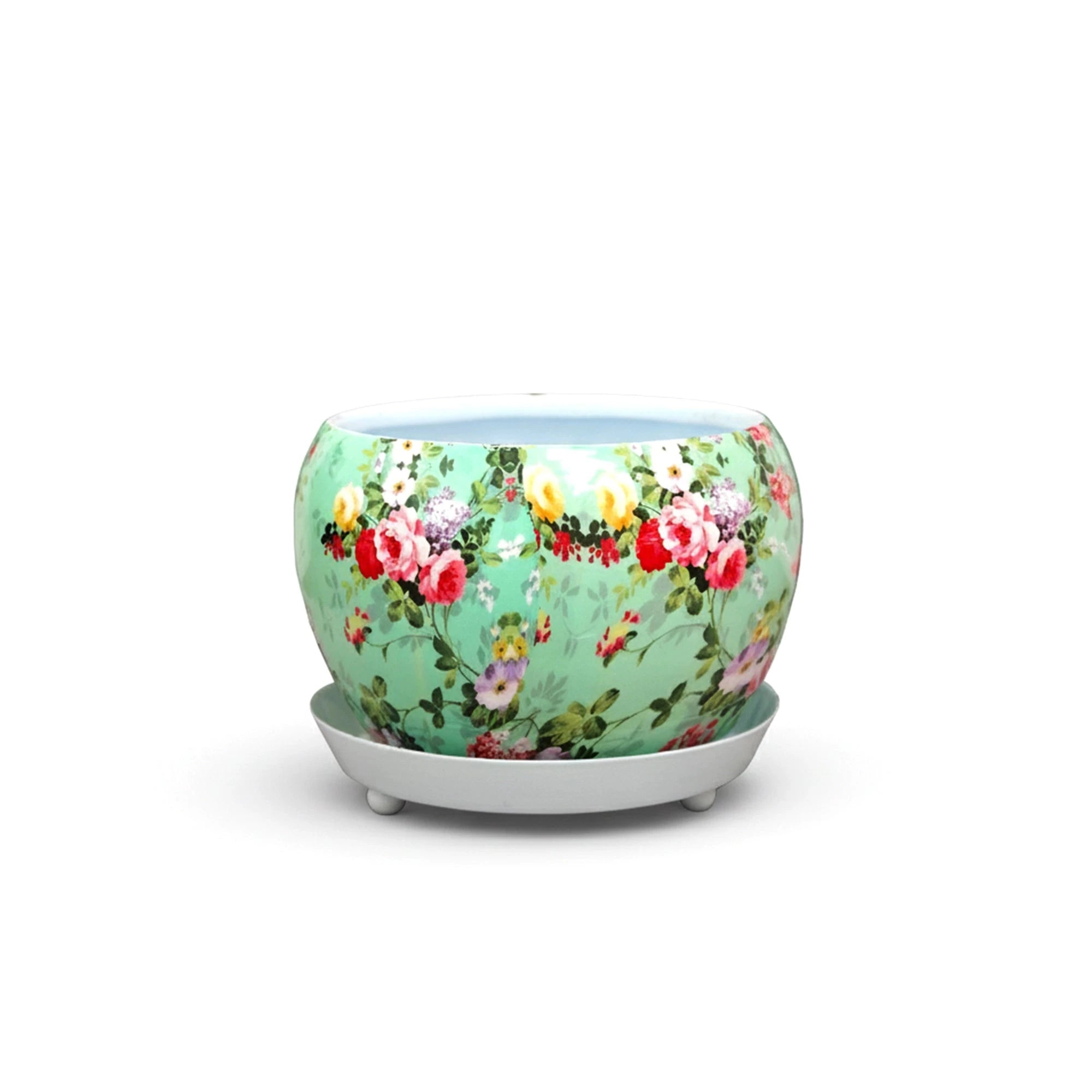 Flora Metal Pot with Saucer Metal Planter Urban Plant 