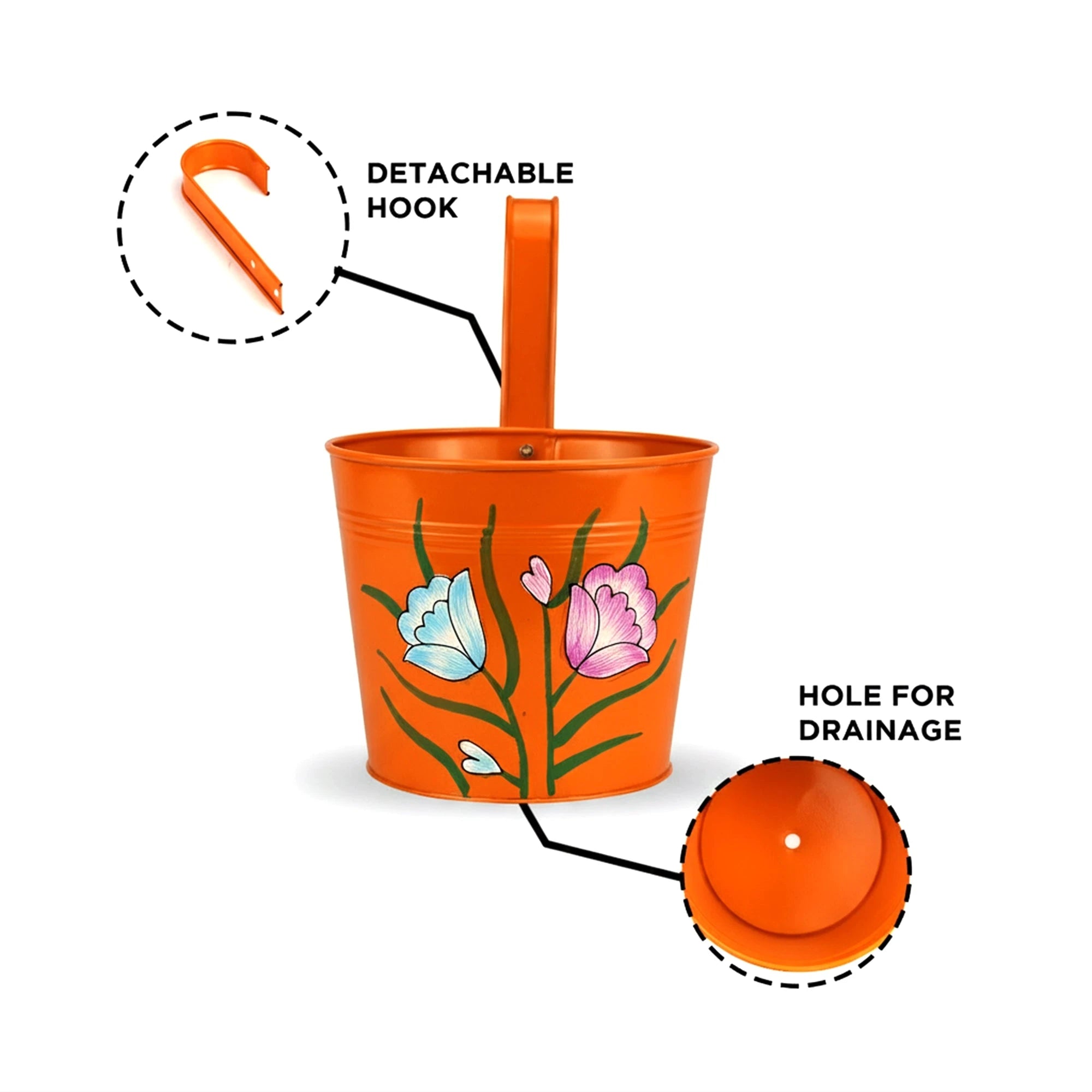 Vibrant Railing Hanging Planters - (Set of 5) Hanging Planter Urban Plant 