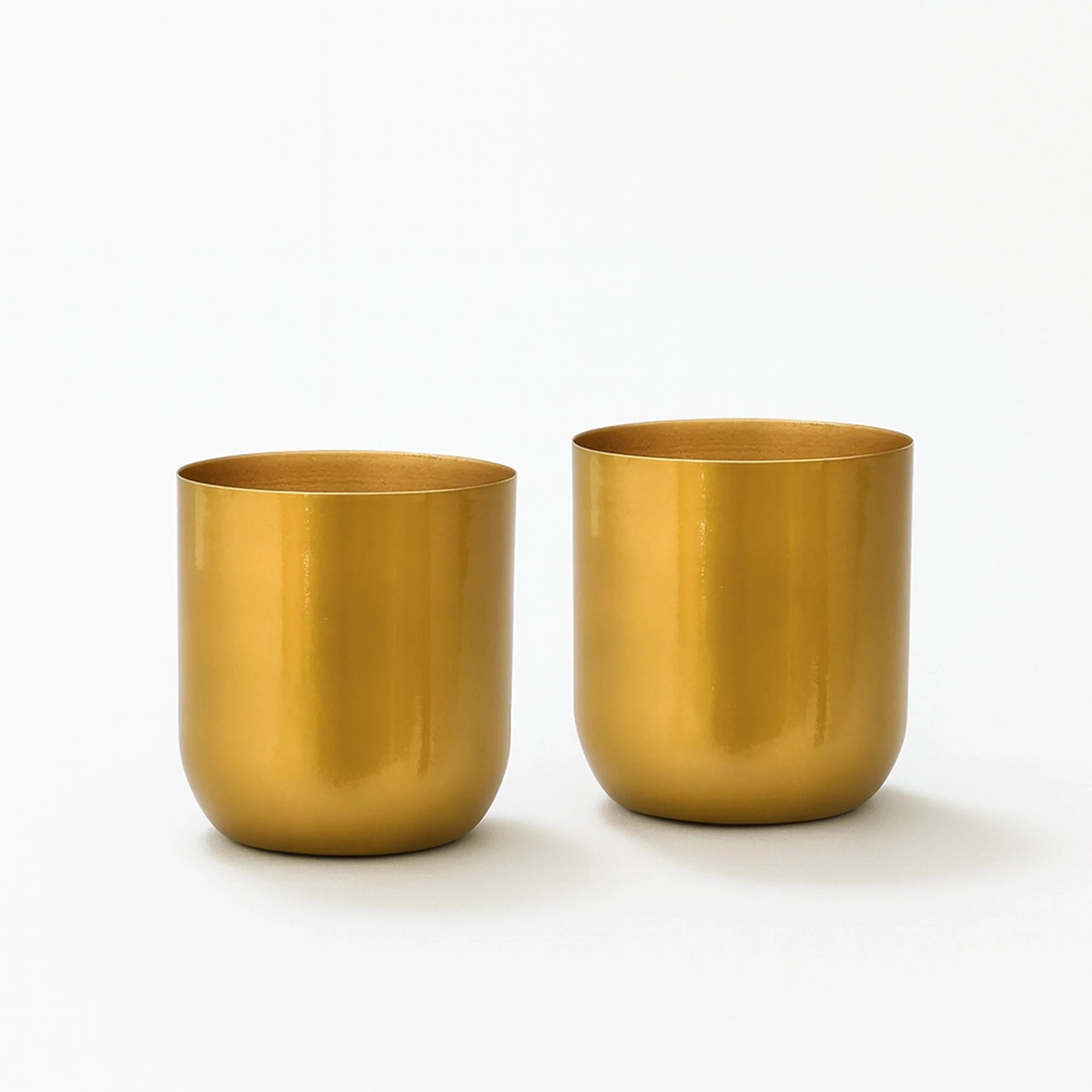 Metallic Miniature Planter (Gold - Pack of 2) Metal Planter Urban Plant 