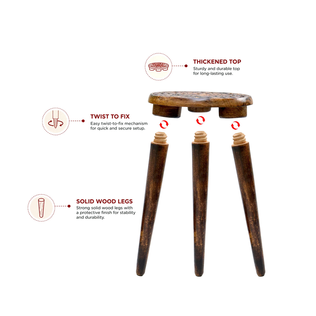 Urban Plant Modish Wooden Stool for Plant