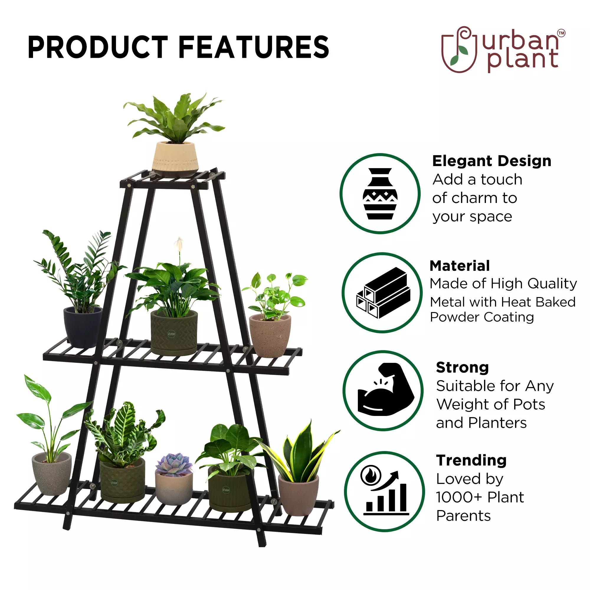 Ascent Planter Stand - A Trending Three Rack Stand for Plant & Multipurpose Use Urban Plant 