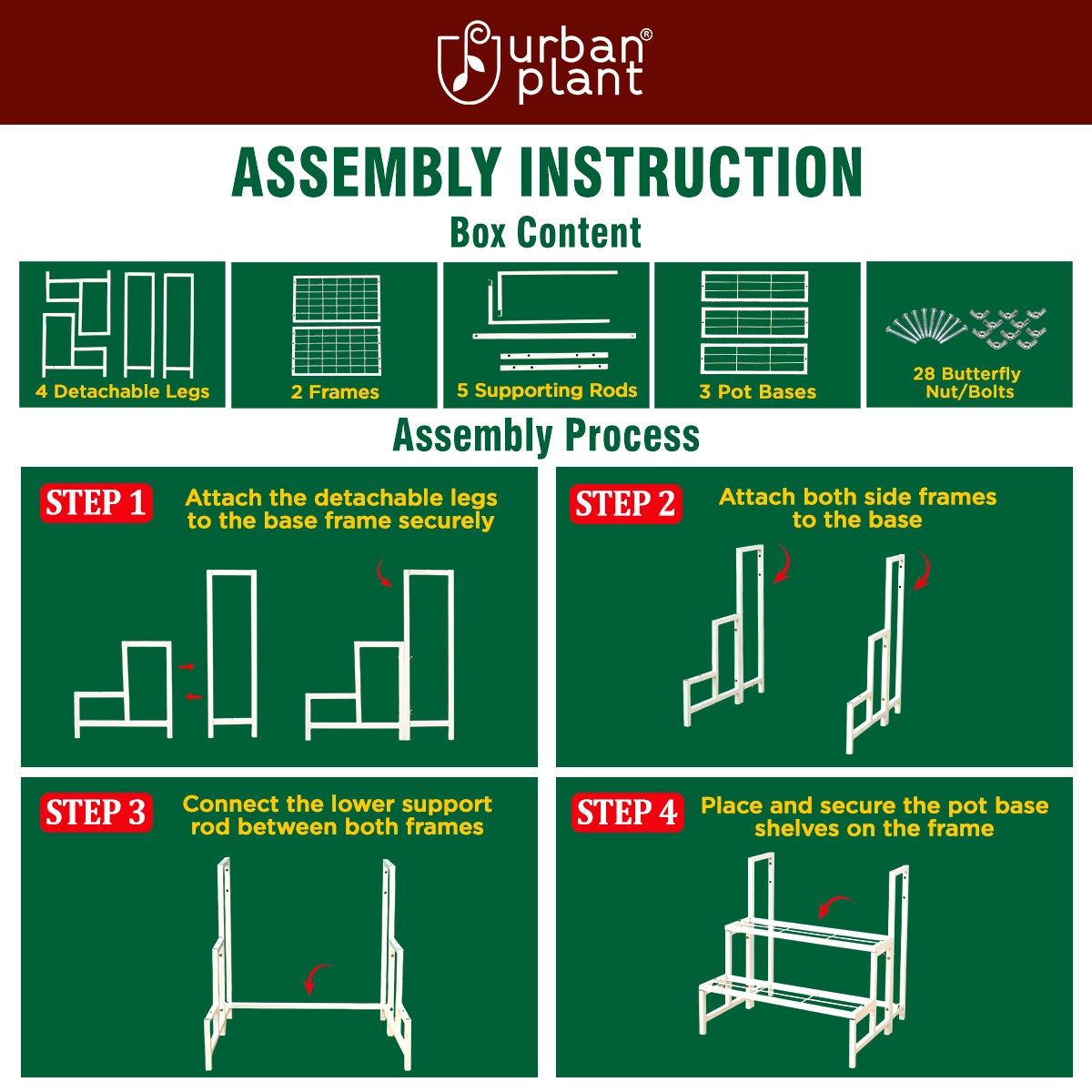 ATLAS multi-level plant display stand variant product assemble guide