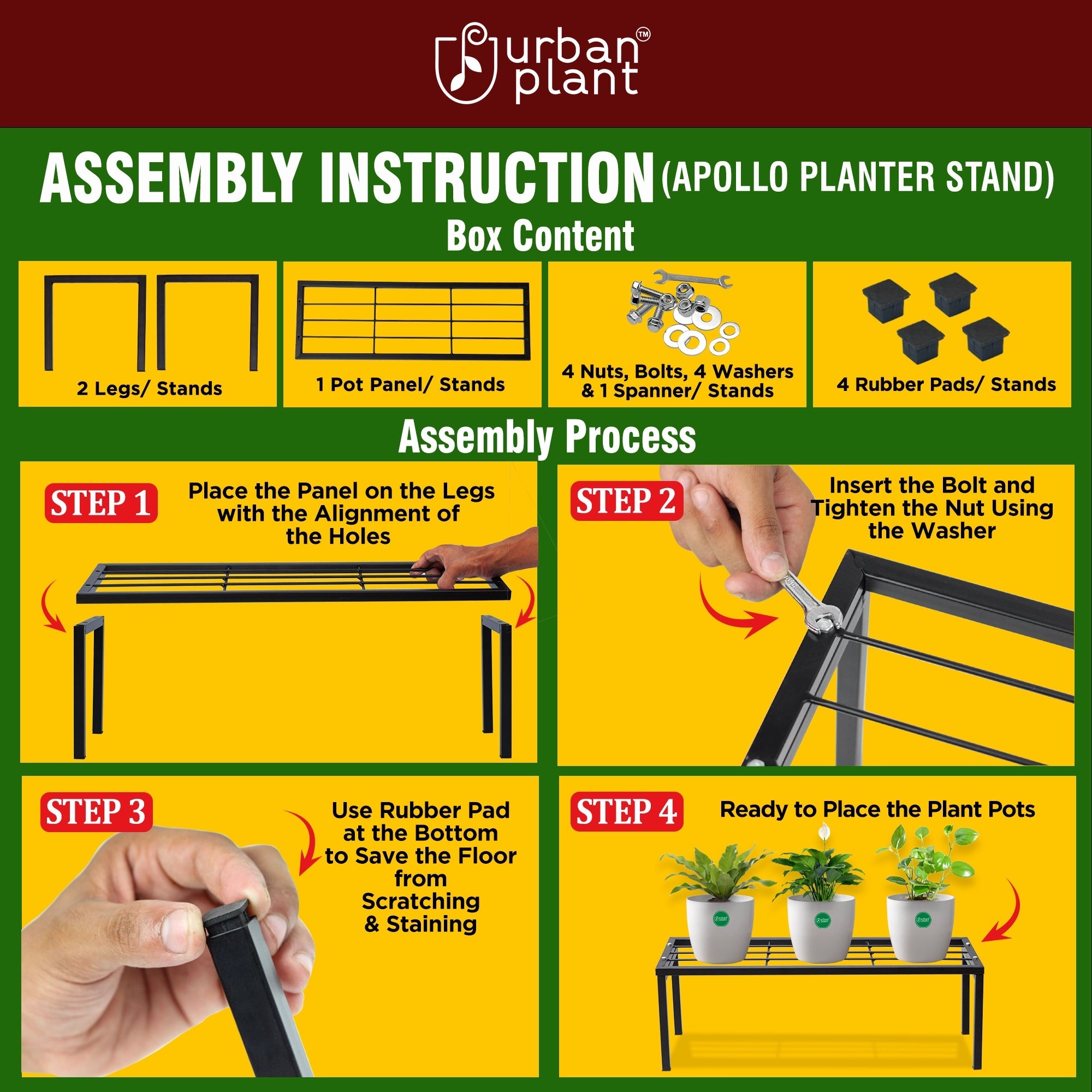 Urban Plant Apollo Metal Plant/Pot Stand for Garden