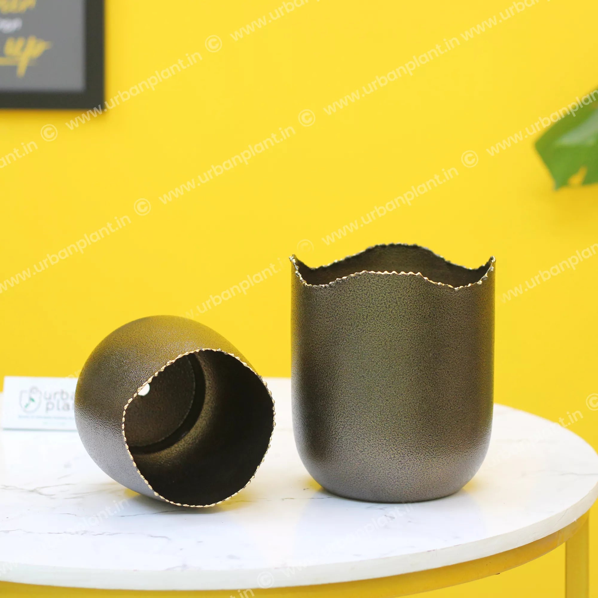 Easter Metal Pot Hammered Texture Plant Holder 5 Inch Metal Planter Urban Plant 