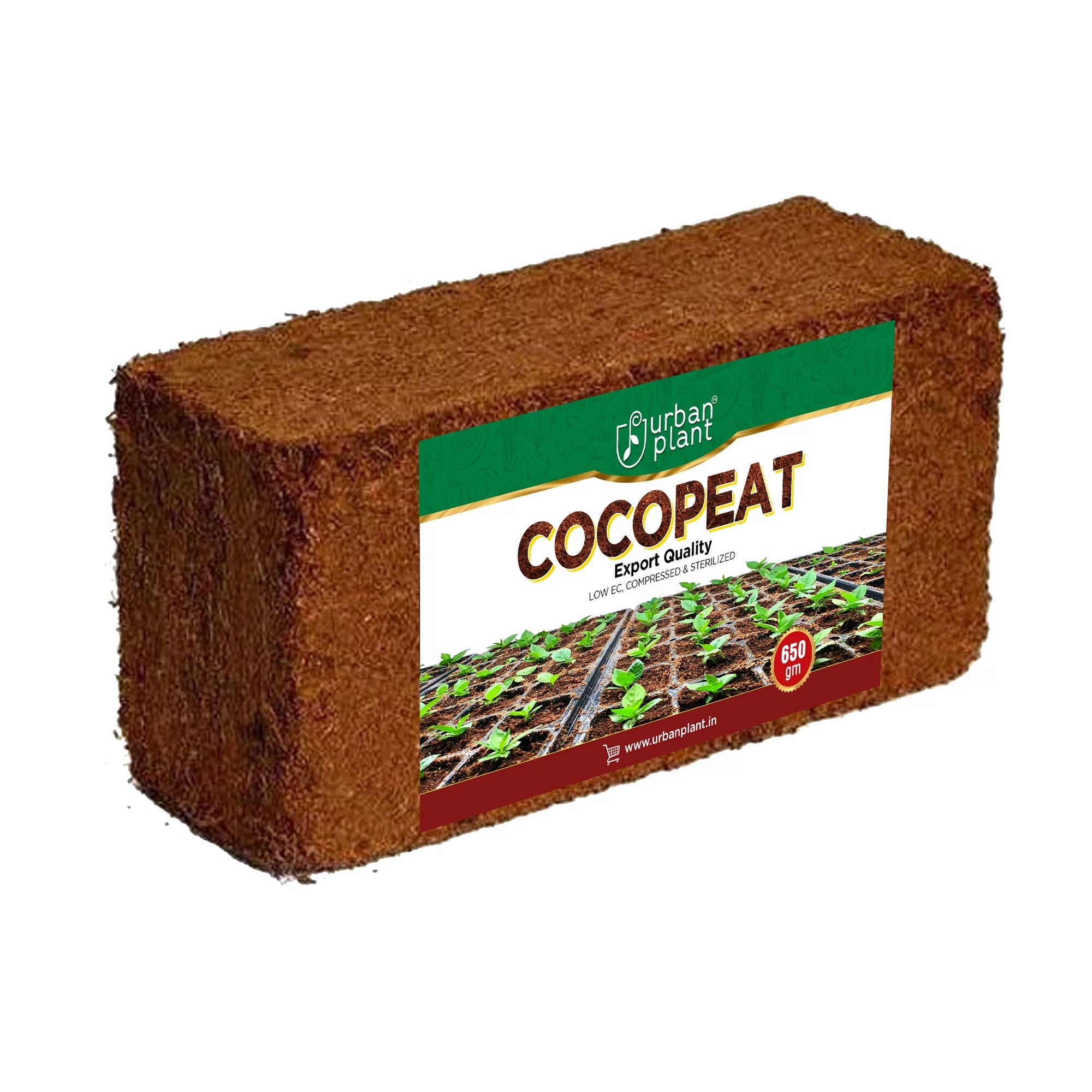 Cocopeat Brick 650 Gram Potting Mix Urban Plant Pack of 1 