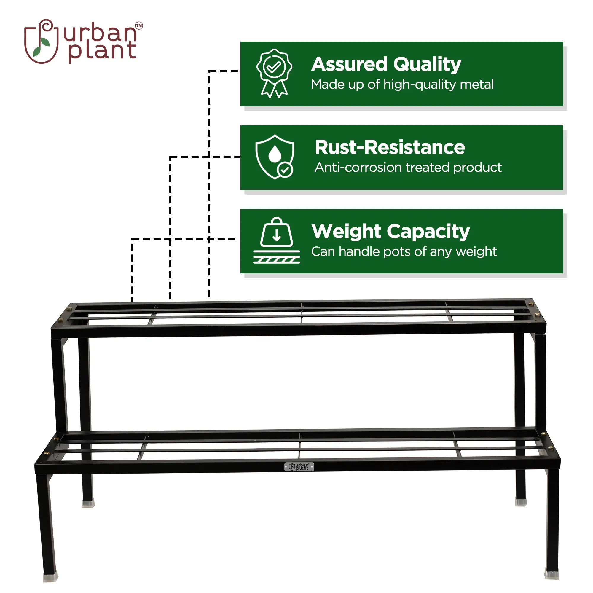 Heavy Duty 2 Step Planter Pot Stand- Best Outdoor & Indoor Garden Stand (Easy Assembly) Planter Stand Urban Plant 