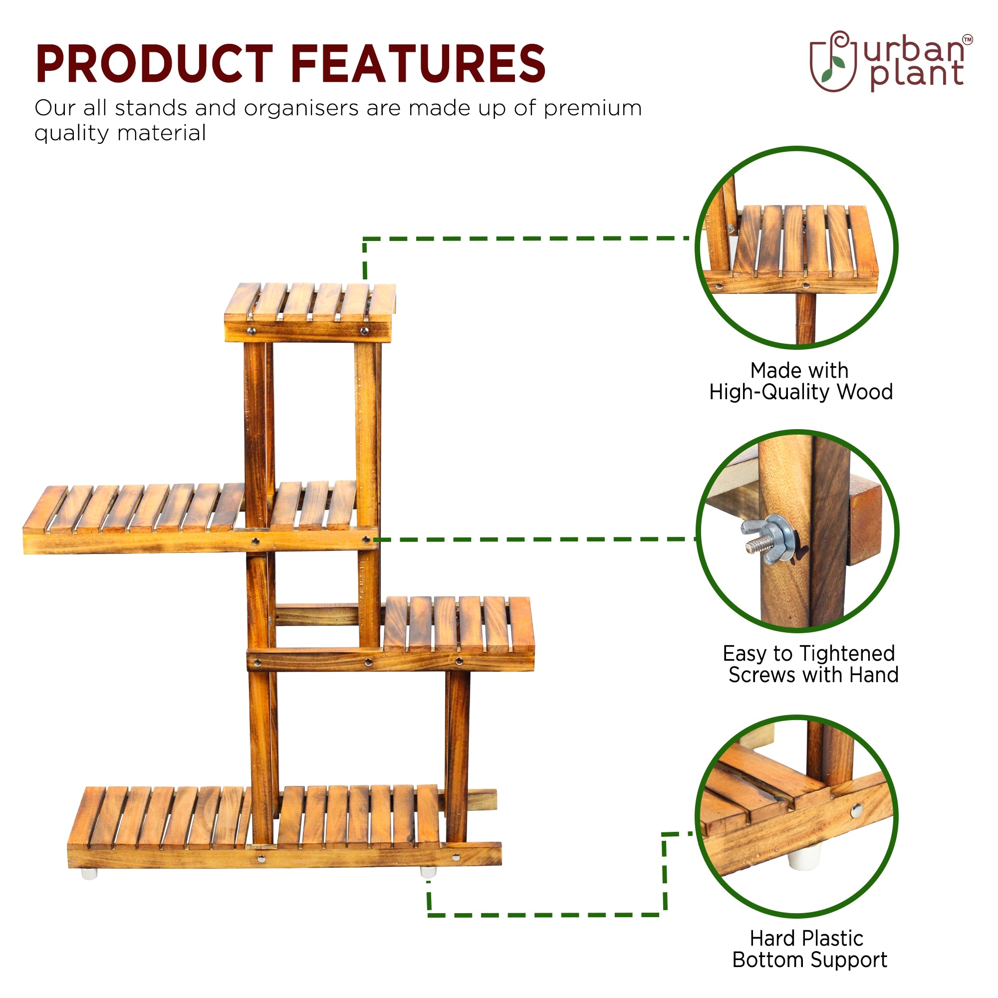 4-Tier Wooden Stand Urban Plant 