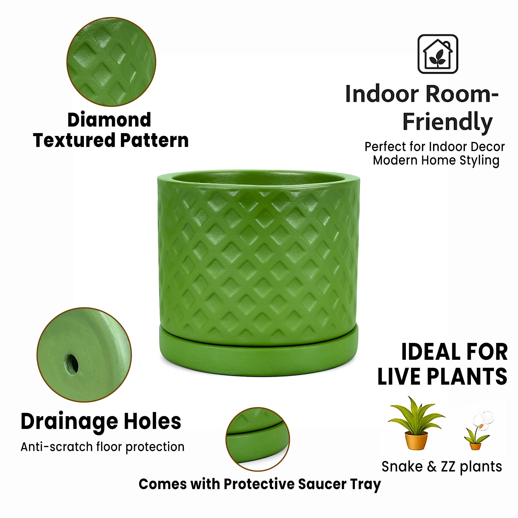 Fresh Breath Terracotta Pot with Saucer Urban Plant 