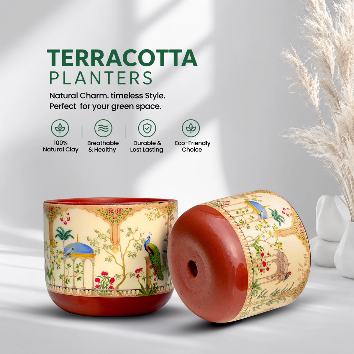 Urban Plant RANG 3D Terracotta Pot Color Badshahi Beige