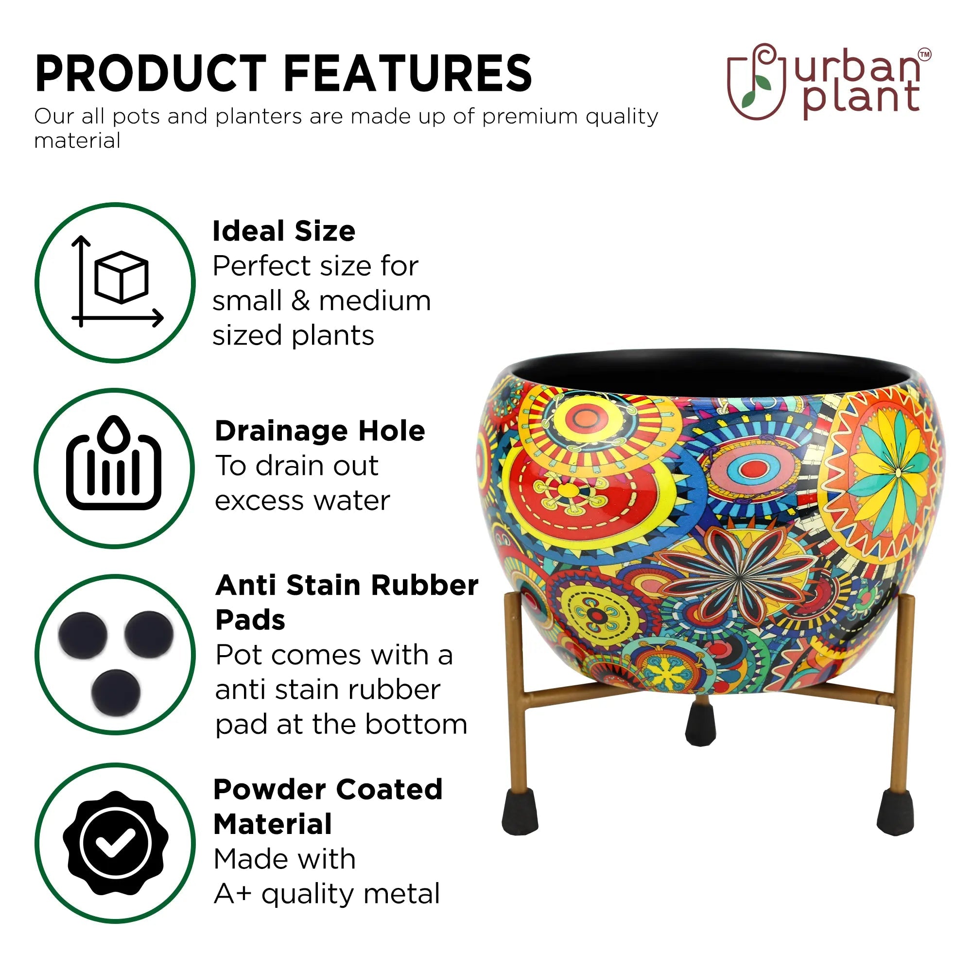 Mystic Bowl Designer Metal Pot - Urban Plant Metal Planter Urban Plant 