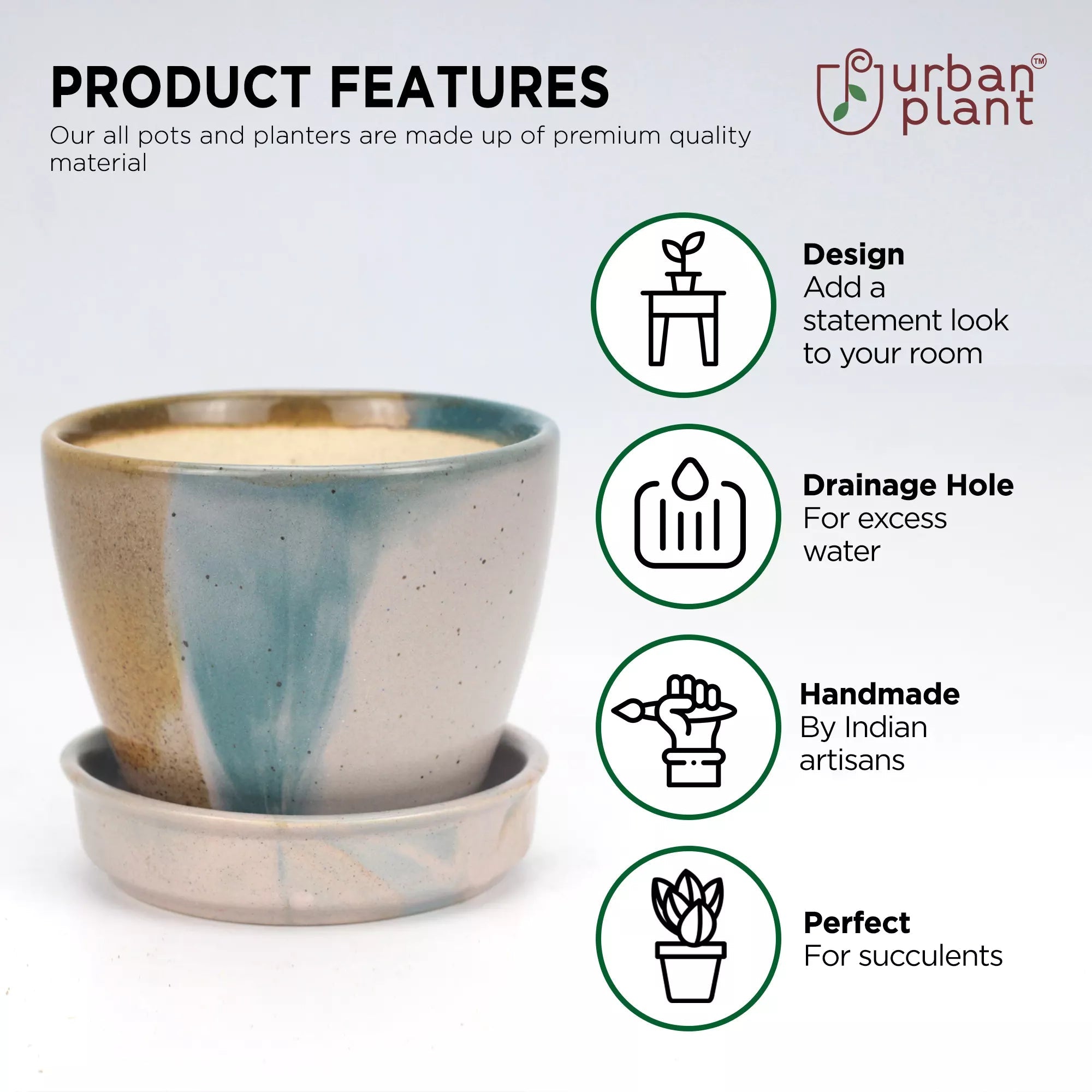 Vibrant Ceramic Patterned Planter Pot - BB0334 Ceramic Planters Urban Plant 