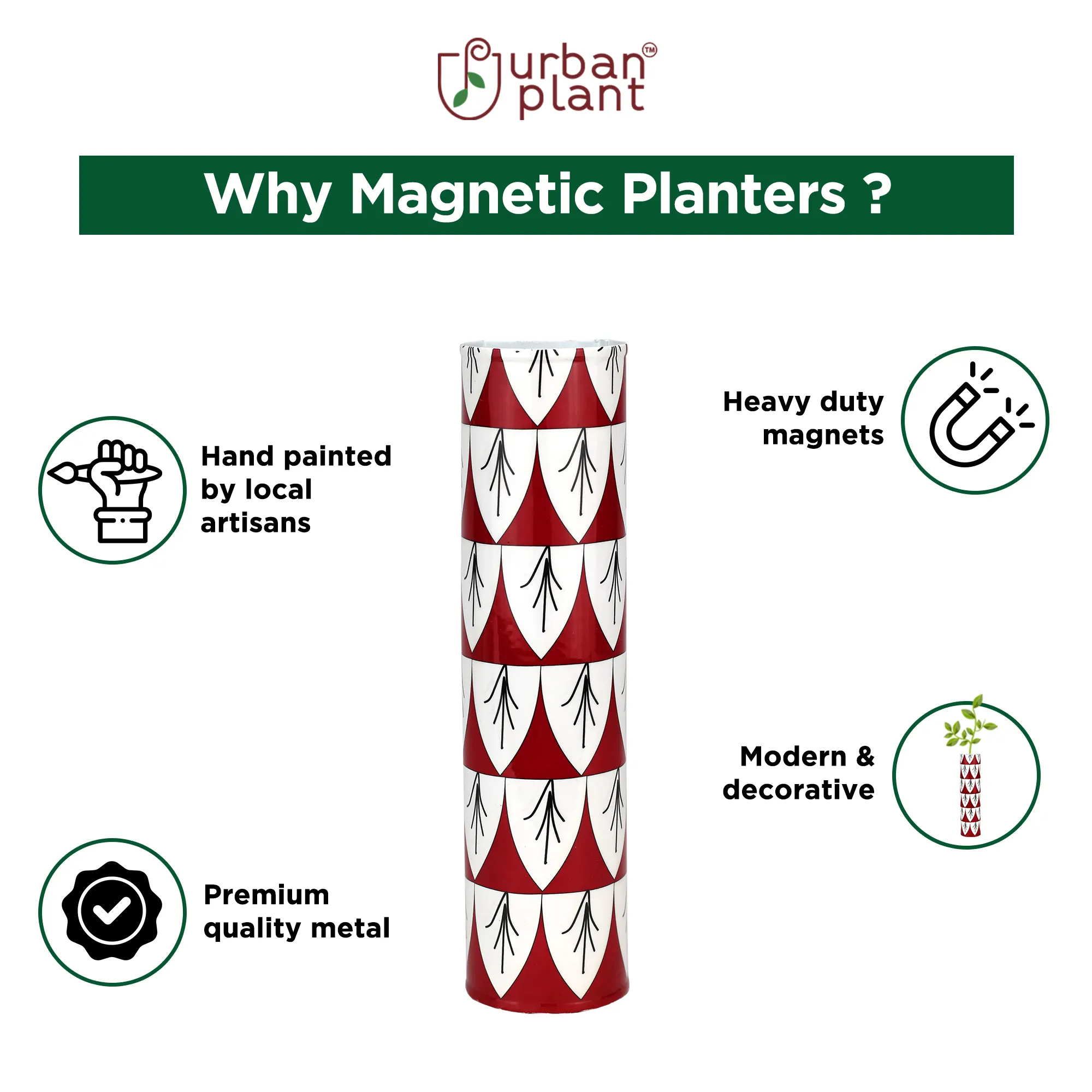 Decorative Colorful Magnetic Planters for Fridge Online (Set of 2) Magnetic Planter Urban Plant 