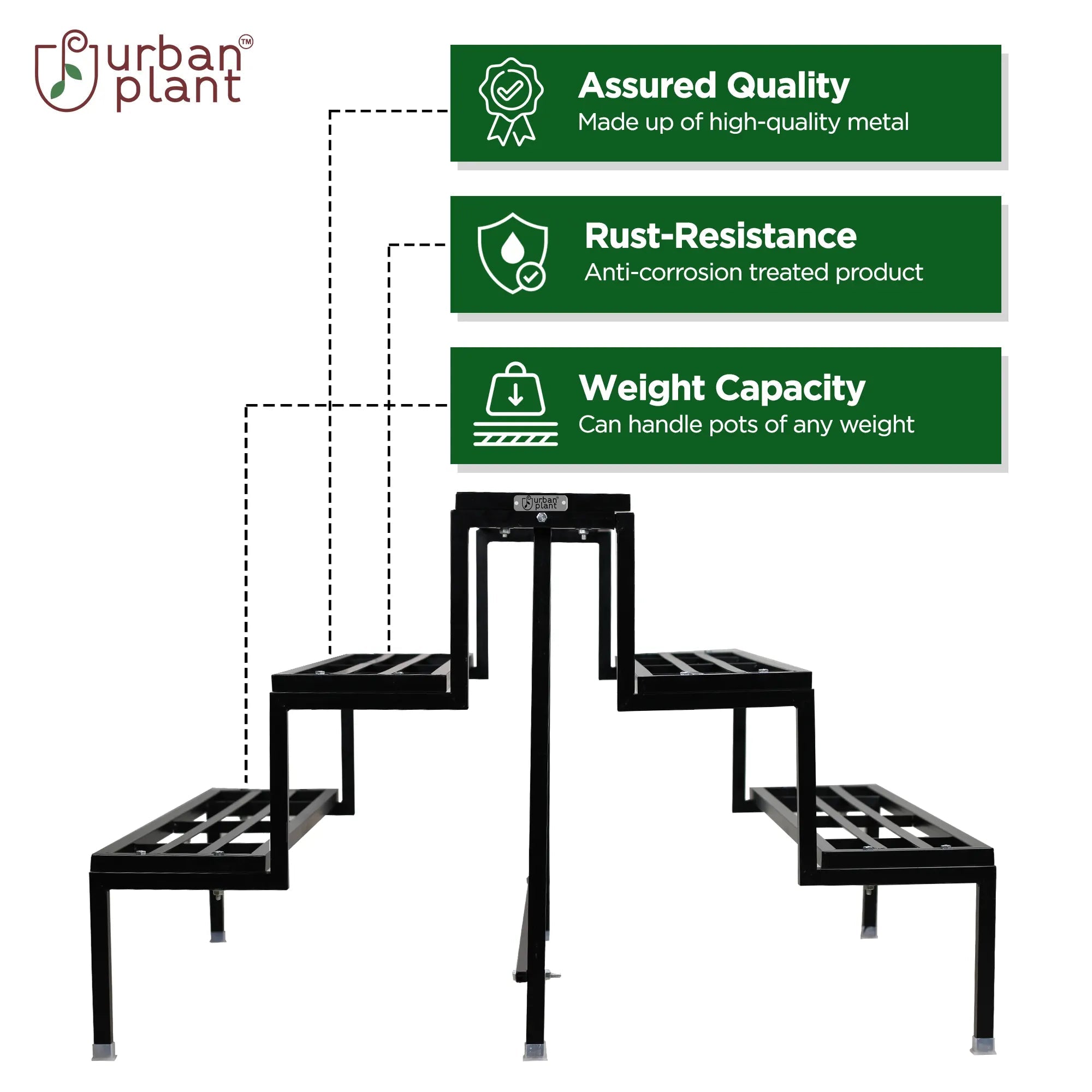 Heavy Duty 5-Step Planter Pot Stand- Best Outdoor & Indoor Garden Stand (Easy Assembly) Planter Stand Urban Plant 