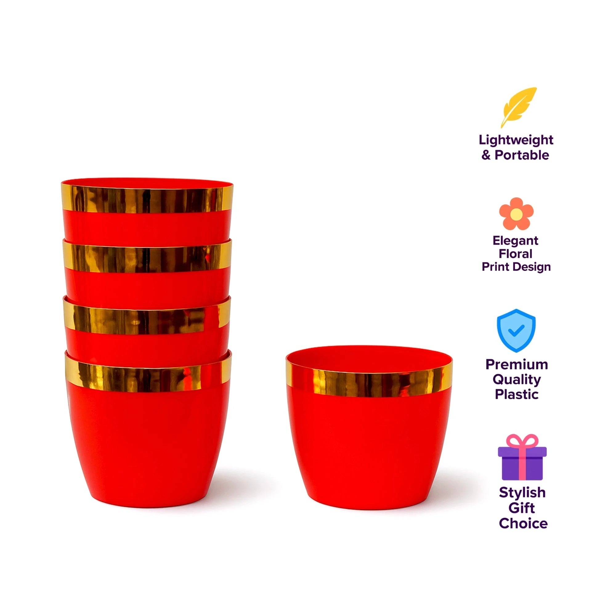 Plantura Pots- (Set of 5) Plastic Pot Urban Plant 