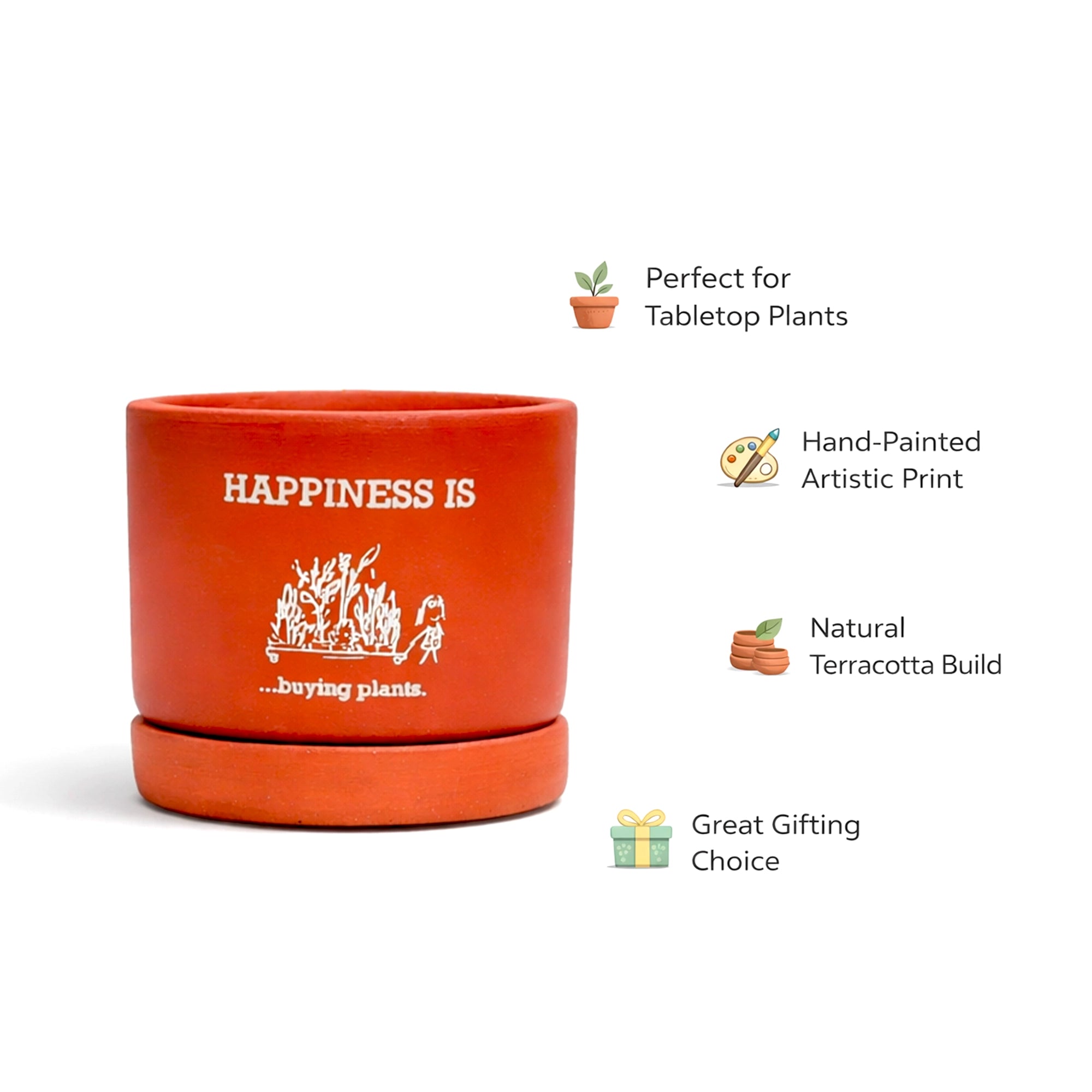 Joy Root Terracotta Pot with Saucer product feature