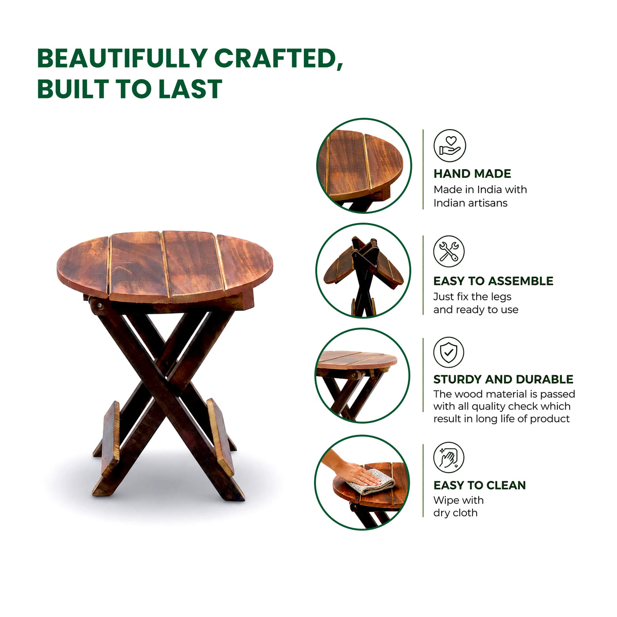 Urban Plant Hardwood Stool for Plant