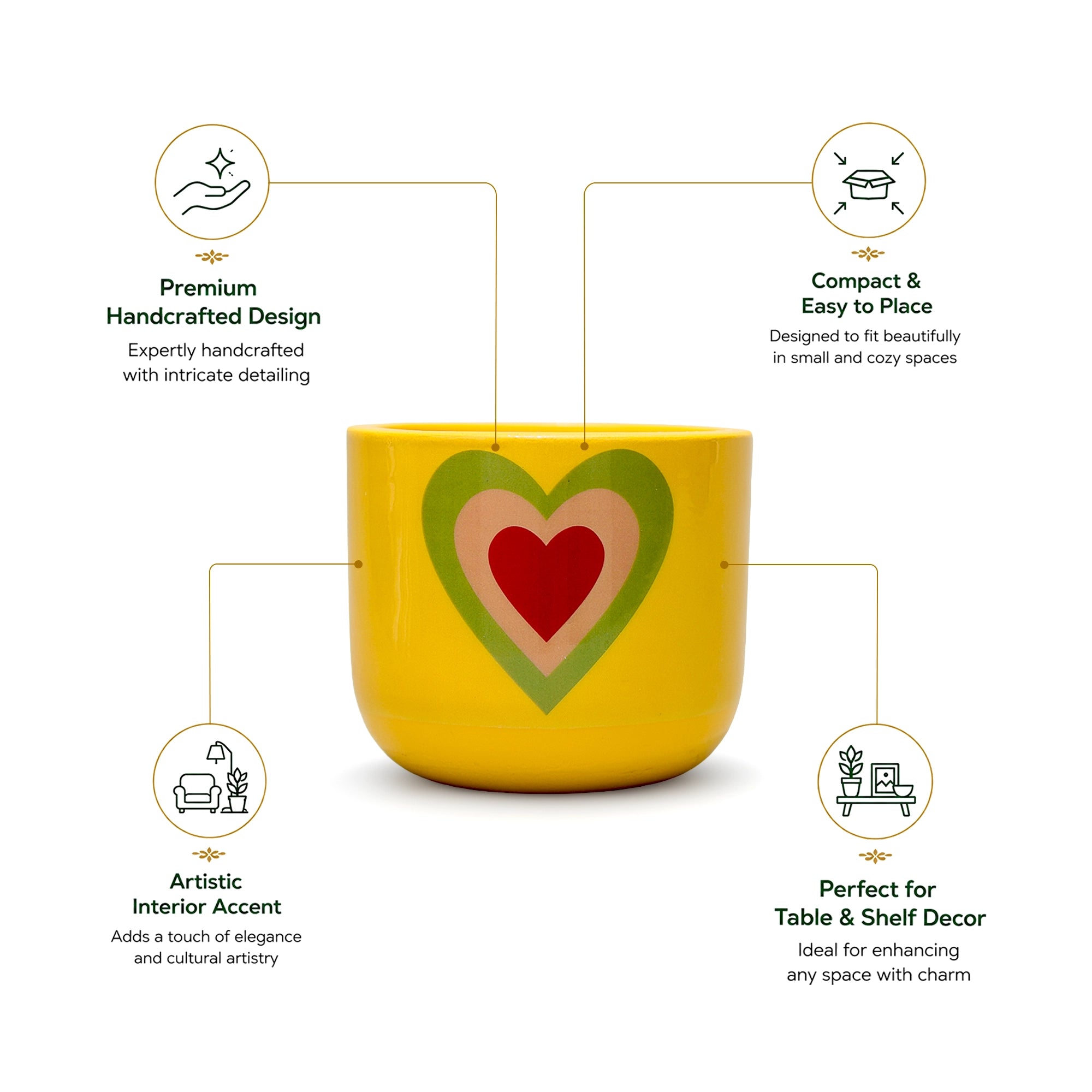 Heart Bloom Terracotta Pot by Urban Plant
