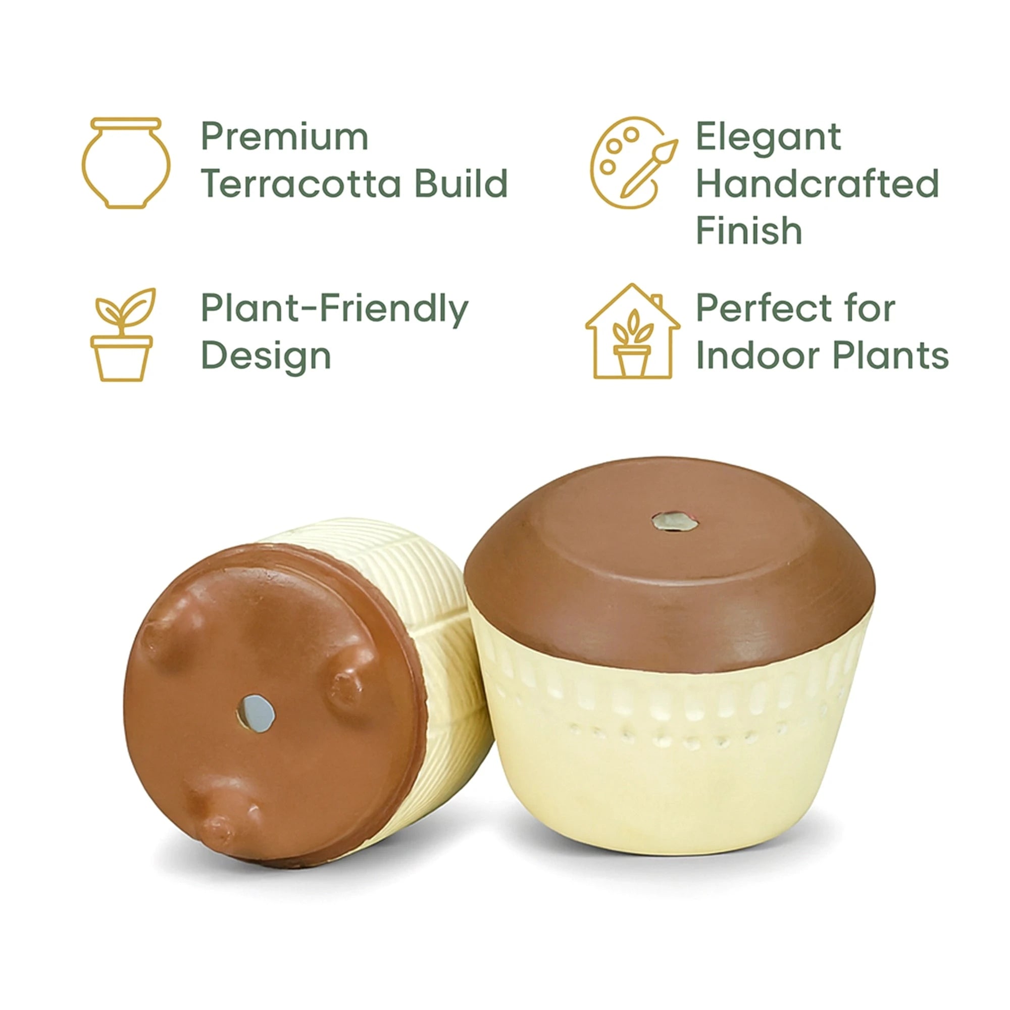 Terracotta Wonders - (Set of 2) Terracotta Pot Urban Plant 