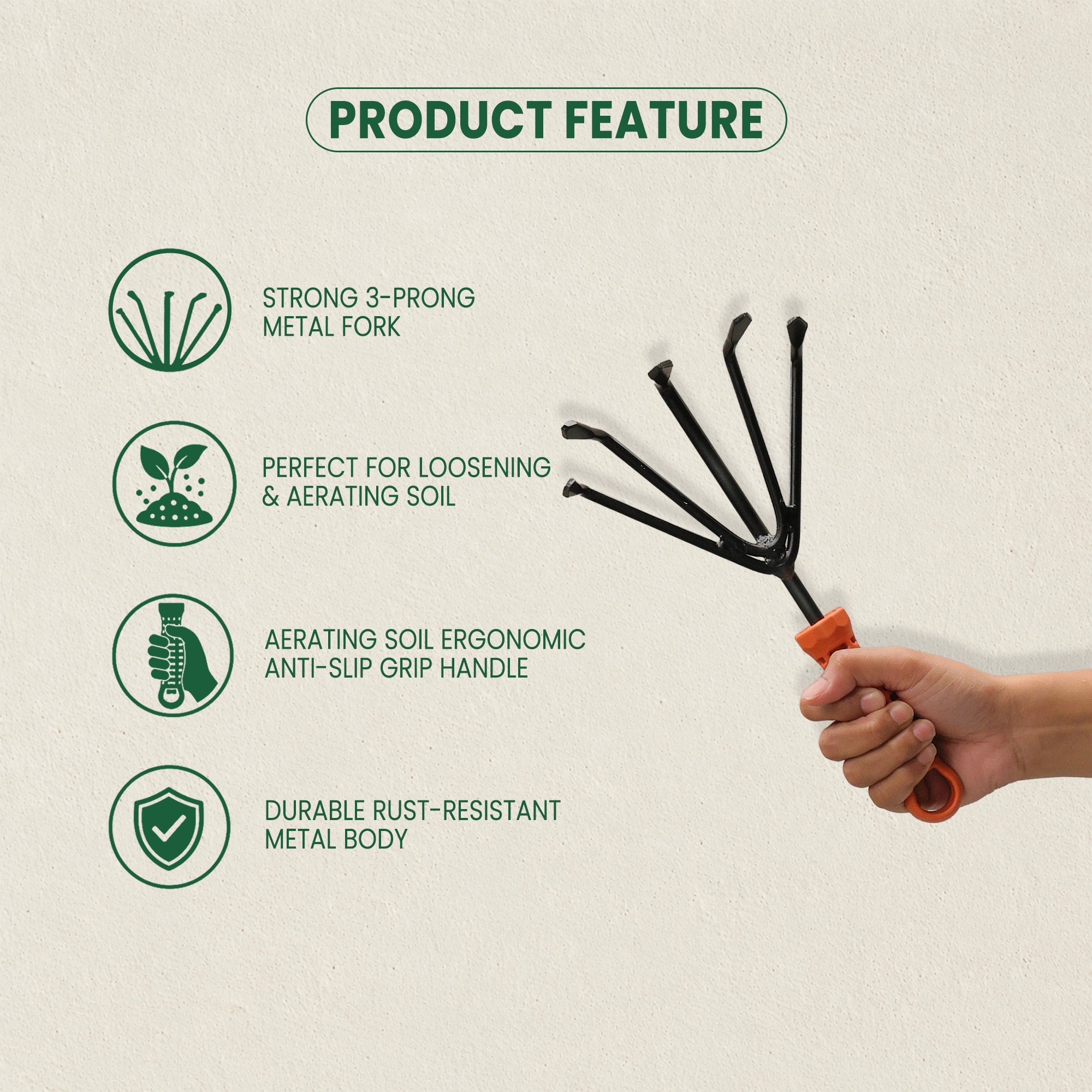Urban Plant Garden 5-Prong Hand Cultivator